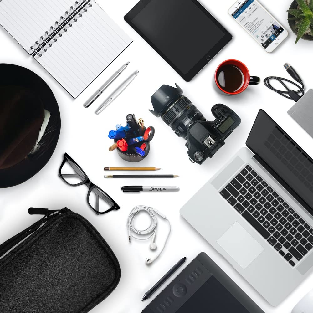 Shockproof Electronics Organizer Bag - Travel Cable & Charger Storage Pouch for Earphones, Power Bank, USB Drives, SD Cards (Black) | Perfect for Business Trips, Daily Commute & Home Organization