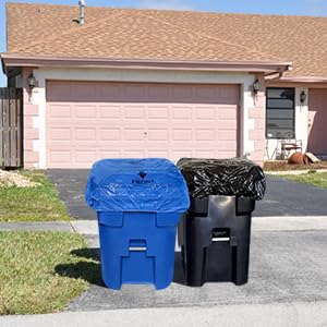 64 Gallon Odor Eliminating Trash Can Cover with Elastic Rubber Band - Durable & Effective Garbage Bag for Kitchen, Bathroom, Outdoor Use