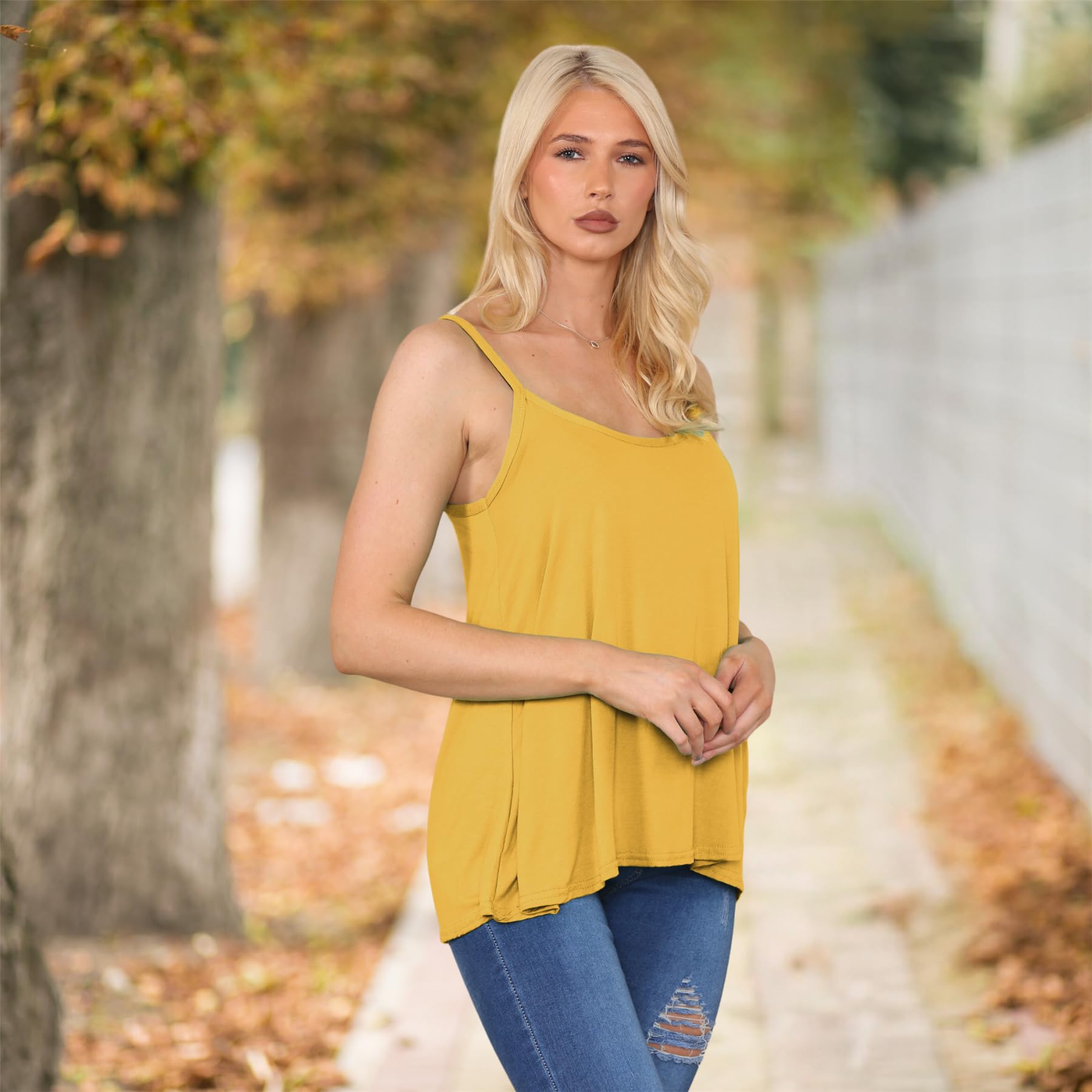 Janisramone® Women's Stretchy Sleeveless Camisole Tank Top - Soft Plain Summer Vest for Women | Perfect for Beach, Yoga, Travel & Casual Wear