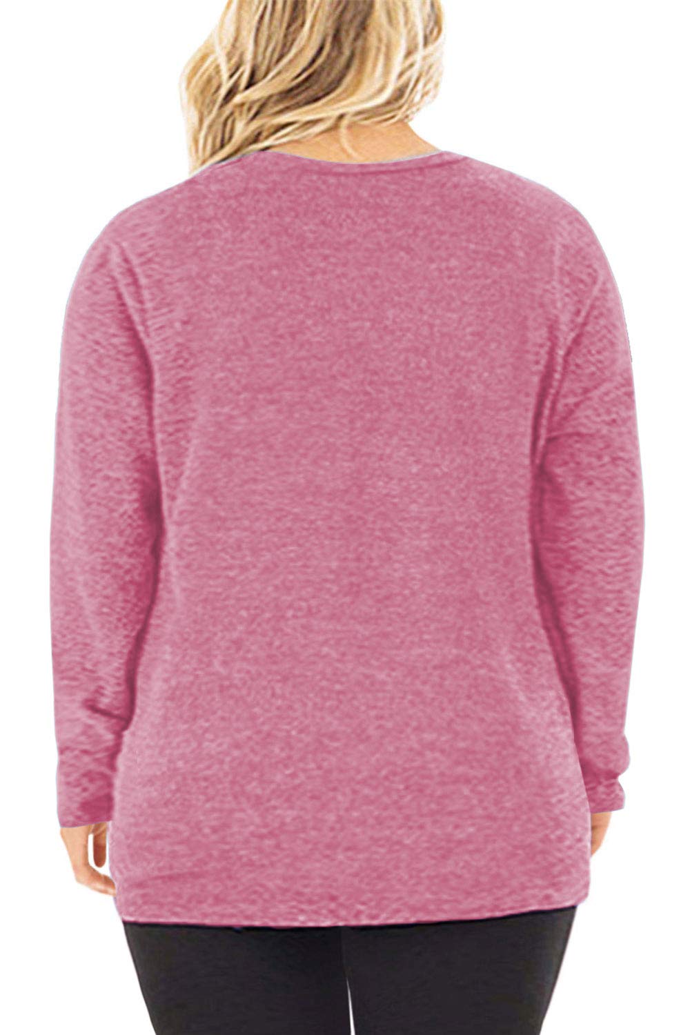 DOLNINE Women's Plus Size Knotted Tops Long Sleeve Casual Blouse - Loose Fit T-Shirt for Women | Perfect for Everyday Wear, Office & Date Night Outfits