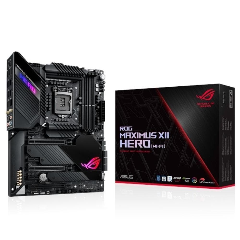ASUS ROG MAXIMUS XII HERO Z490 (Wi-Fi) ATX Gaming Motherboard - Intel LGA 1200 Socket, PCIe 3.0, DDR4 4800MHz, 3-Year Warranty - Perfect for High-End Gaming PCs and Content Creation Workstations