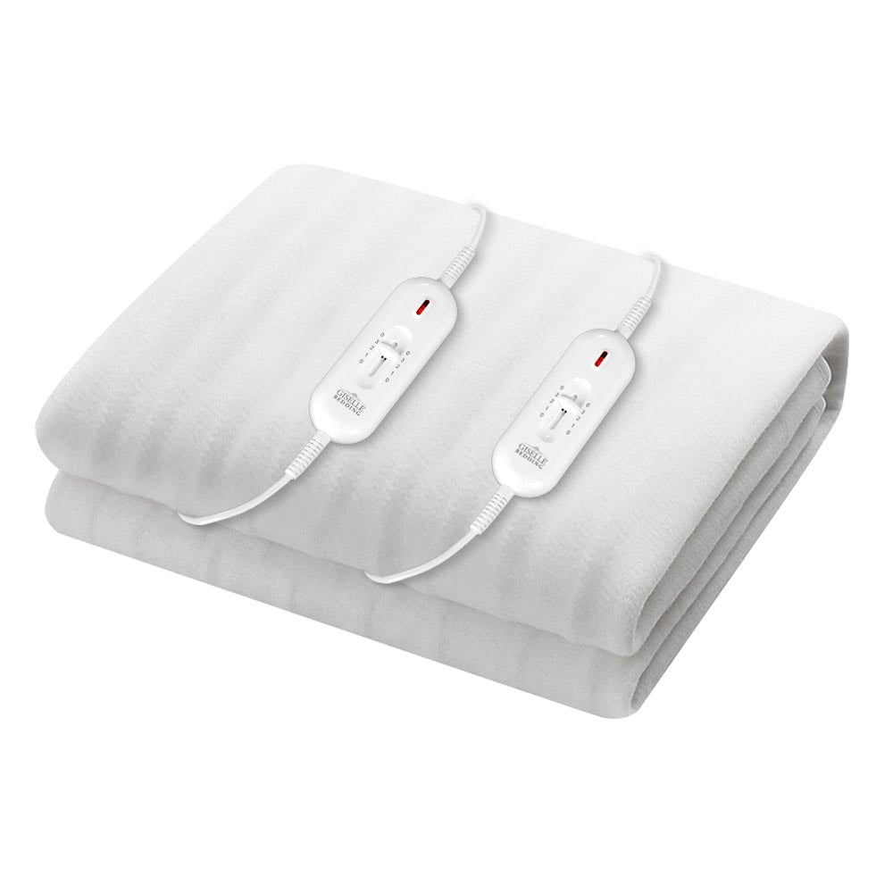 Electric Heated Blanket - Washable Polyester Underlay Pad for Double Bed - Perfect for Cold Nights, Winter Warmth & Cozy Home Comfort