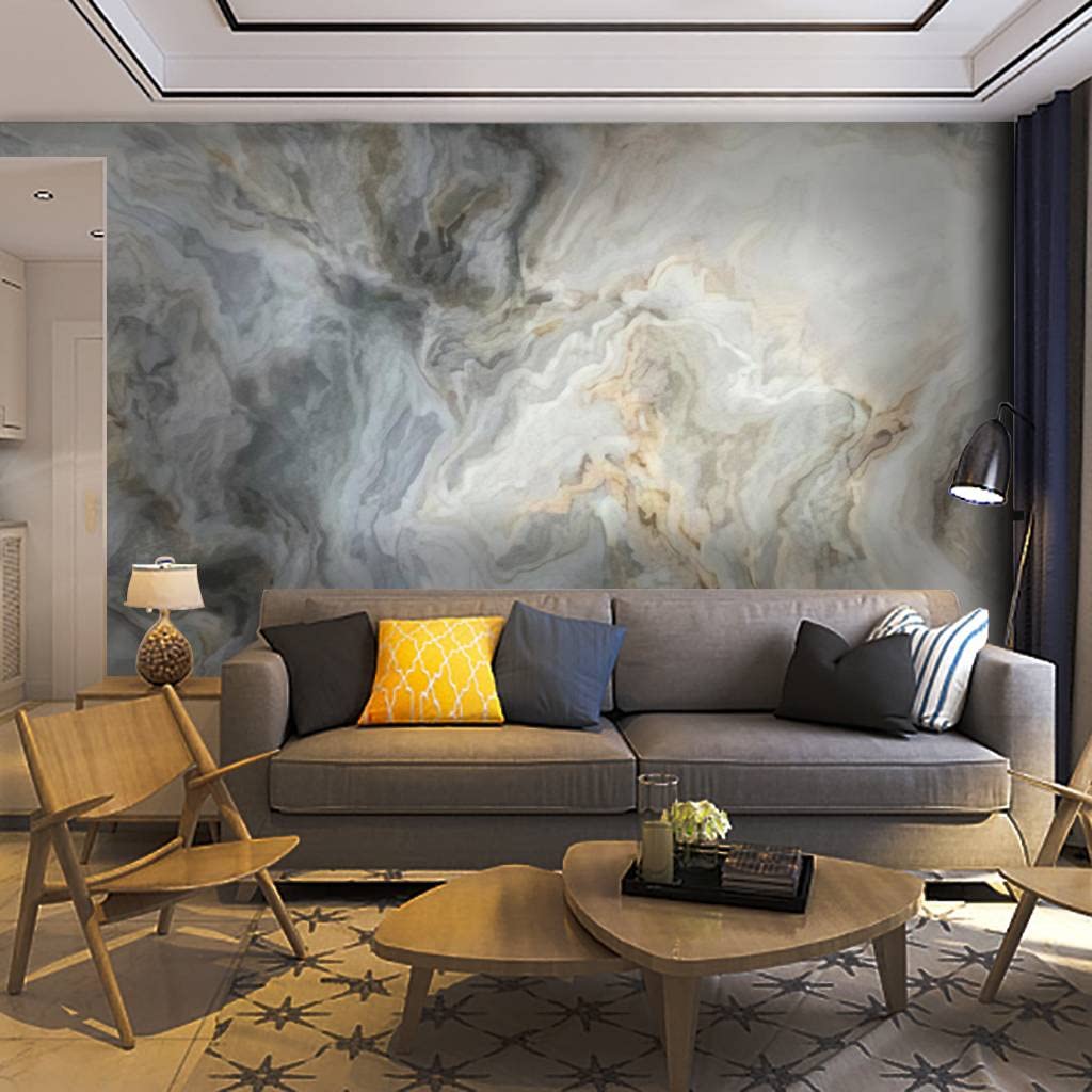Premium White Marble Wallpaper with Grey & Gold Veins - Abstract Textured 2D Self-Adhesive Peel & Stick Removable Wall Mural for Living Room, Bedroom, Office Decor | Easy DIY Home Craft Decal & Wall Sticker