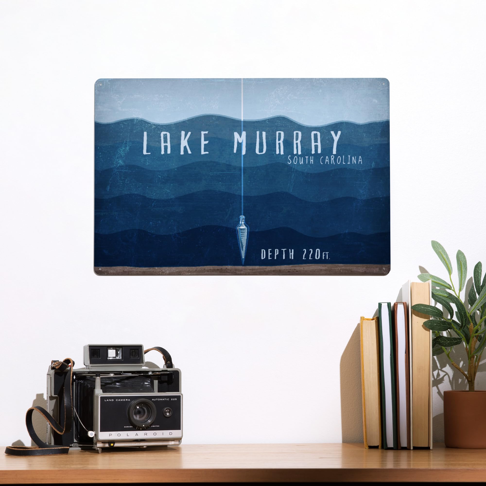 Lantern Press 12x18 Inch Lake Murray Metal Sign - South Carolina Lake Depth Artwork & Lake Essentials Decor for Home, Cabin, or Office Wall