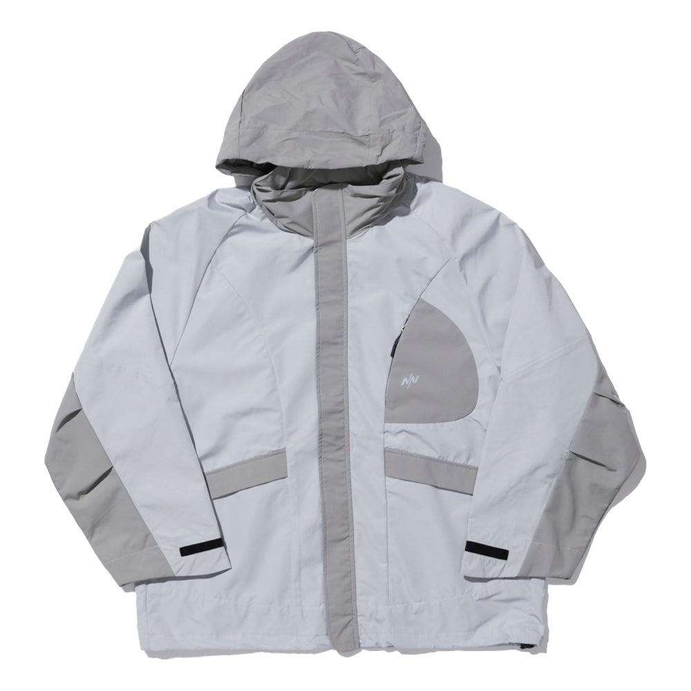 Nine Point Nine Element 3L Shell Parka - Light Grey Waterproof Winter Jacket for Men & Women | Outdoor Hiking, Skiing & Urban Commuting