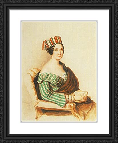 Black Ornate Wood Frame with Double Matting