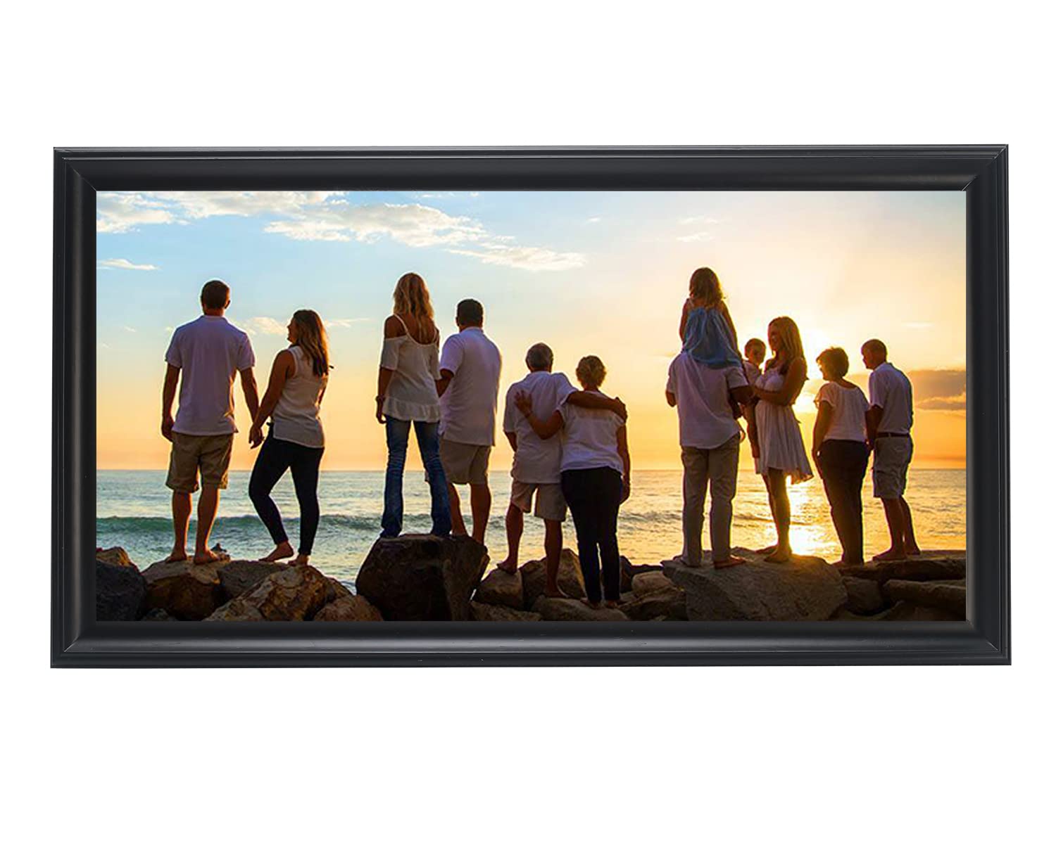10x20 Panoramic Picture Frame - Solid Pine Wood Poster Frame for Wall Art - Black Home Decor for Living Room, Bedroom & Office (YK008)
