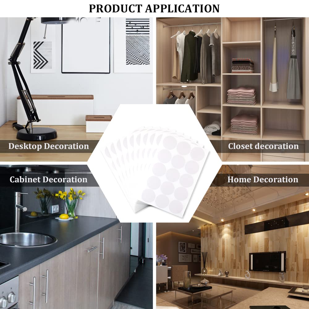40mm Large Adhesive Screw Hole Cover Stickers - 150Pcs White PVC Self-Adhesive Furniture Screw Caps for Wood Cabinets, Walls & Home Repair - Perfect for Concealing Unsightly Screws in Kitchen, Bathroom & Office Spaces