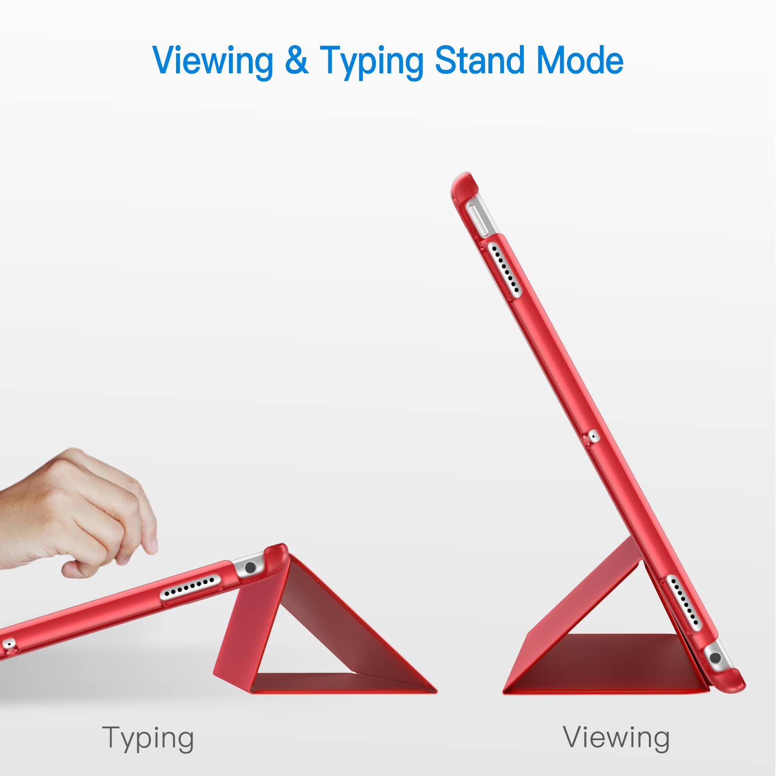 JETech Case for iPad Air 10.5 (2019) & iPad Pro 10.5 (2017) - Protective Cover with Stand Function, Auto Wake/Sleep (Red) - Perfect for Work, Study & Travel