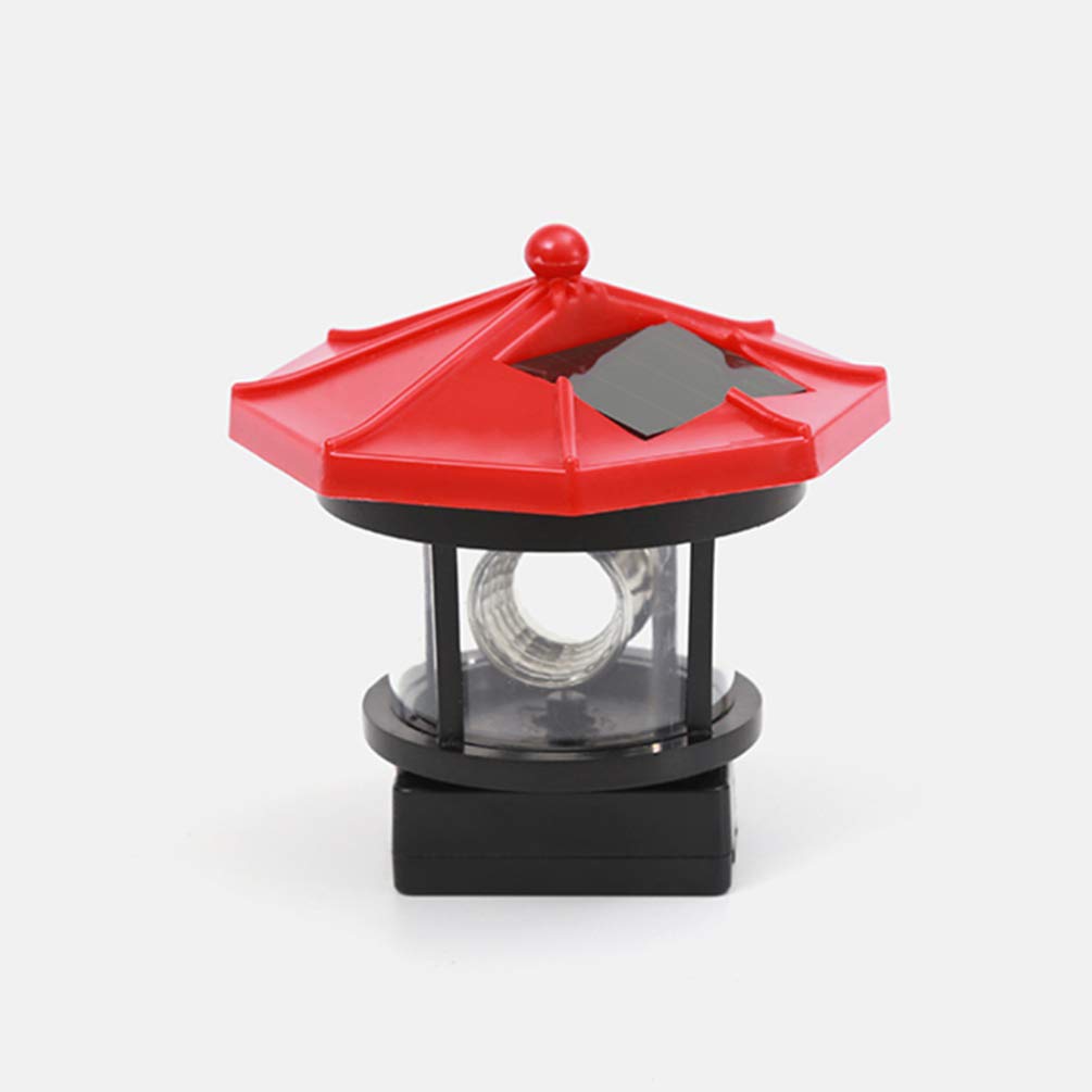 Solar Powered LED Lighthouse Outdoor Light - Waterproof Garden Landscape Lamp for Lawn, Patio, Pond Decoration (Red) | Perfect for Backyard, Pathway & Poolside Lighting