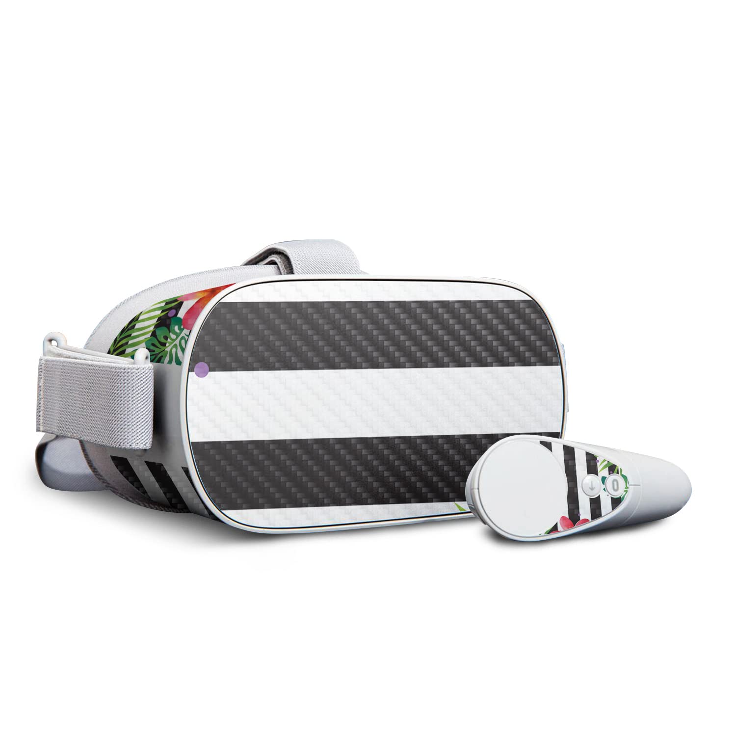 MightySkins Carbon Fiber Skin for Oculus Go - Tropical Stripes | Protective & Durable Textured Cover | Easy to Apply & Remove | Made in USA | Perfect for Gaming & VR Enthusiasts