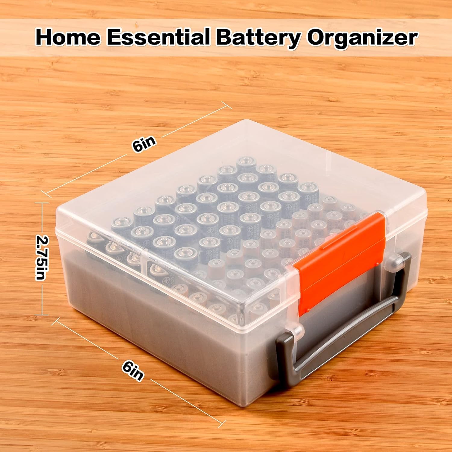 FULLCASE 72-Slot AA AAA Battery Storage Organizer - White Plastic Battery Holder Case for Home, Garage & Office Organization - Perfect for Drawer Storage, Emergency Kits & Electronics Accessories