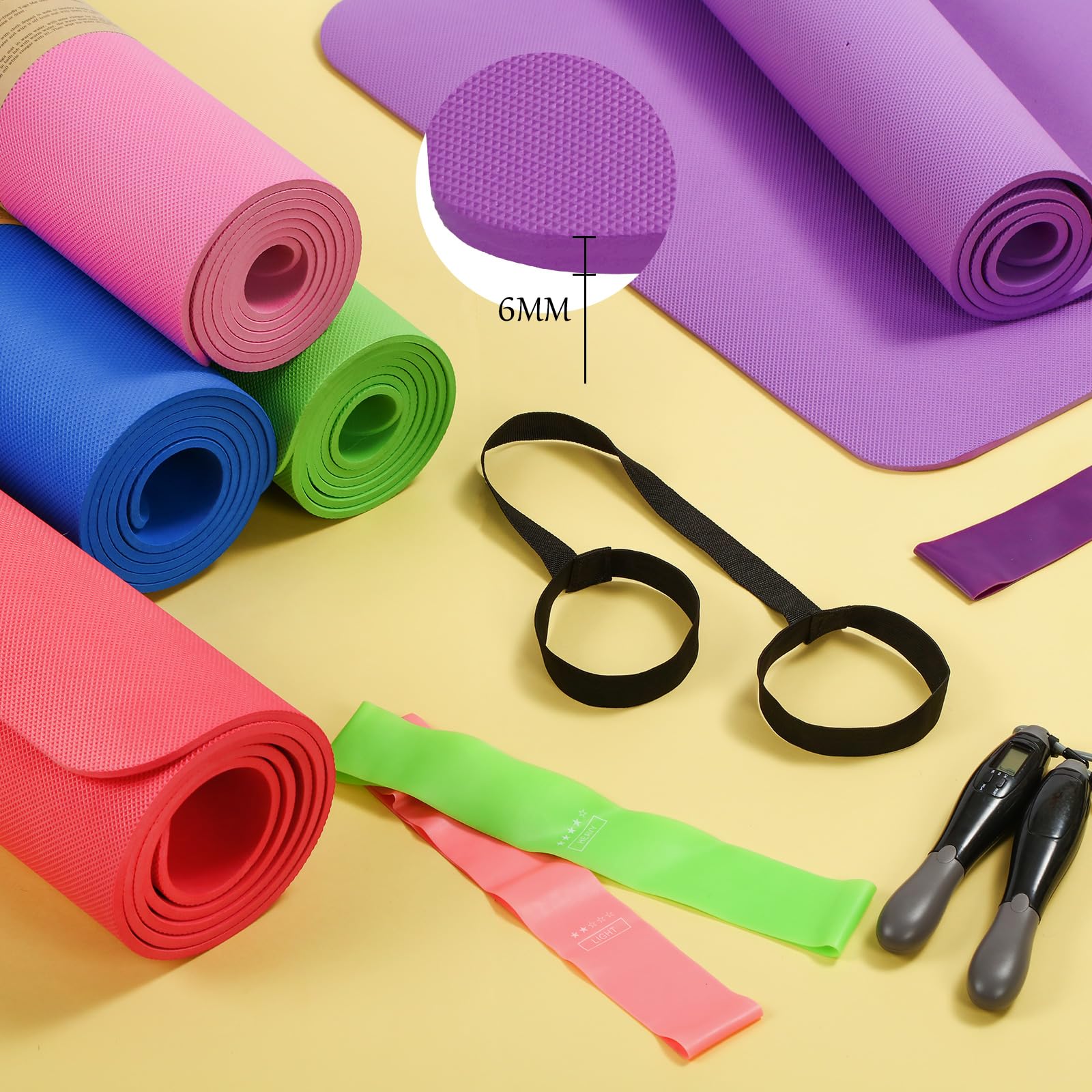 Hoolerry 36-Piece Yoga Mat Set - 12 Non-Slip 68