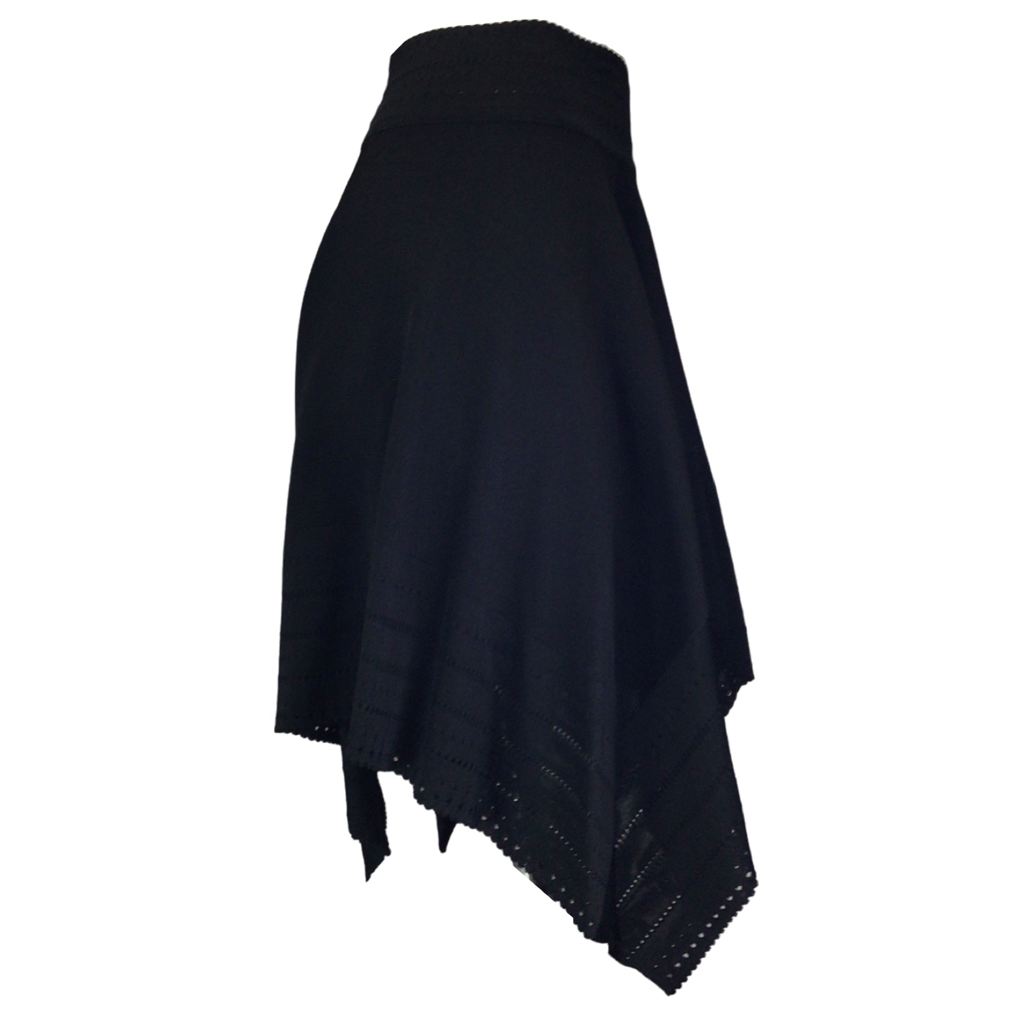 Alexandre Vauthier Black Asymmetric Hem Stretch Knit Skirt for Women | Fashionable High Waist Bodycon Mini Skirt | Perfect for Night Out, Party & Date Night