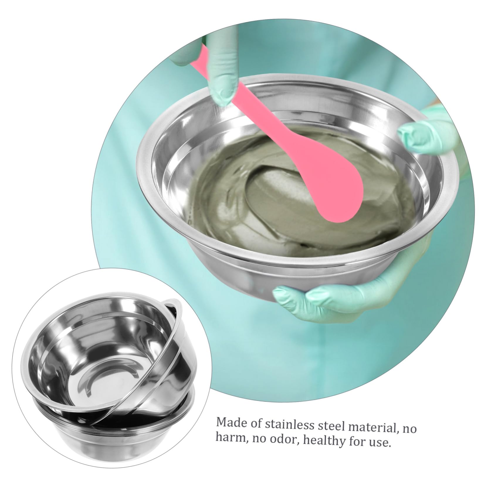 Minkissy 6-Piece Mask Mixing Bowl Set - Stainless Steel Bowls for Facial, Beauty & Salon Accessories - Perfect for DIY Skincare, Spa Treatments & Professional Makeup Application