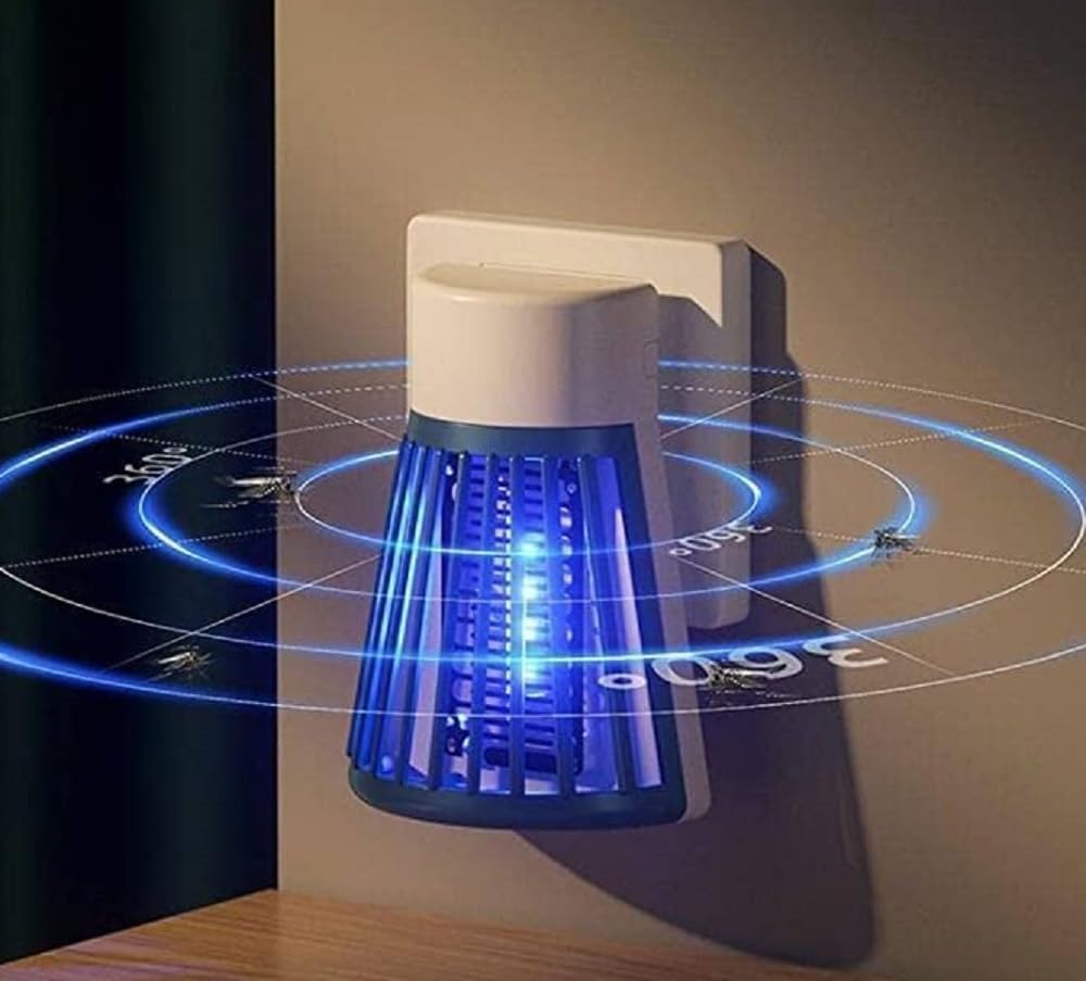 Luella Eco-Friendly USB-Powered LED Mosquito Killer Lamp - Electronic Bug Zapper Trap with Protective Screen for Indoor/Outdoor Use - White | Perfect for Bedroom, Patio, Camping & Backyard