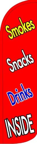 EZ Flags 3ft x 11.5ft Swooper Windless Full Sleeve Flag - Durable Outdoor Advertising Banner for Smoke Shops, Snack Bars & Beverage Stores - Perfect for Storefronts, Events & Promotions