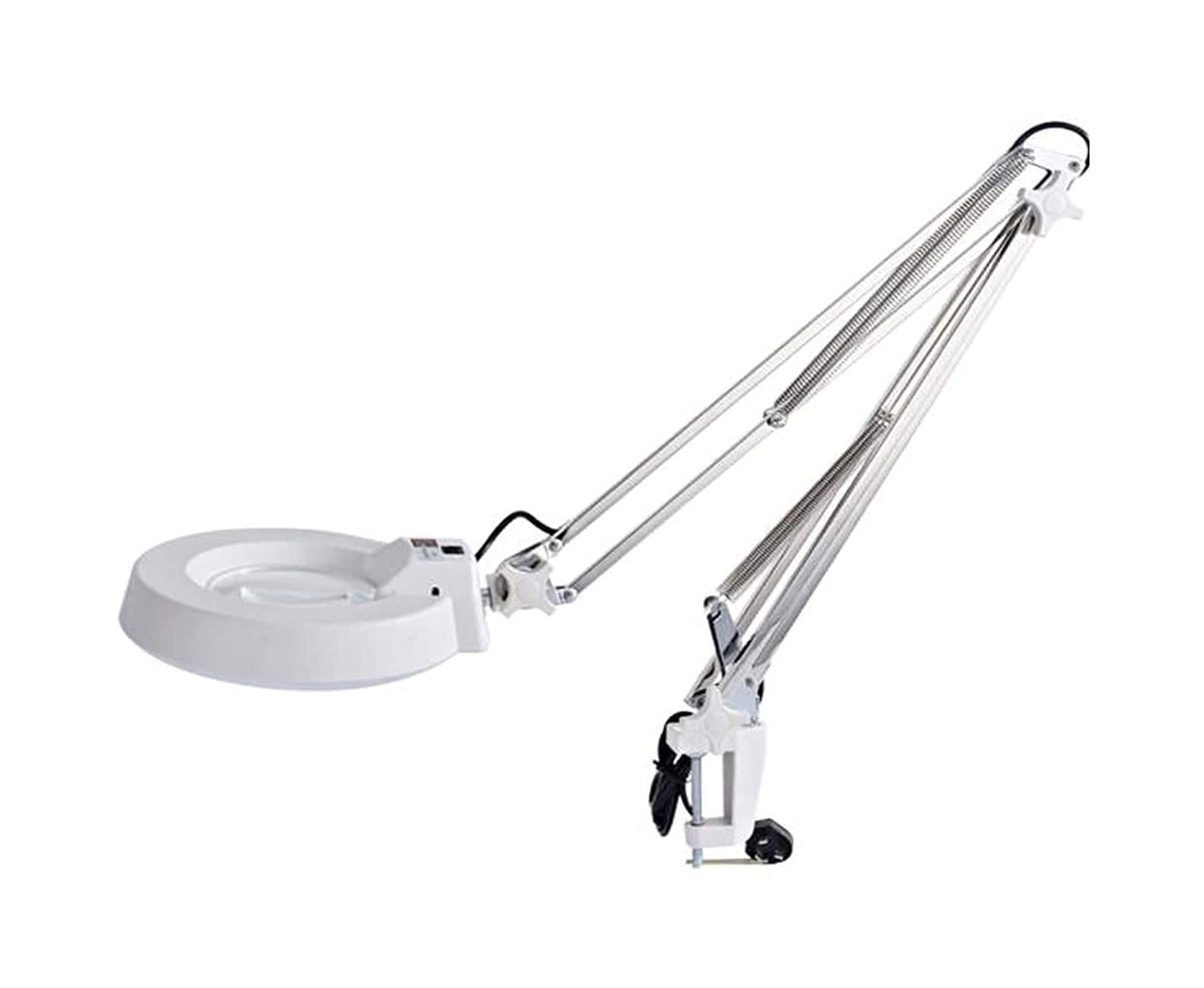 Adjustable Arm Magnifier Lamp with HD Lens & LED Light - 2-in-1 Folding Desktop Magnifying Glass for Reading, Crafts, Jewelry Making, and Detailed Work