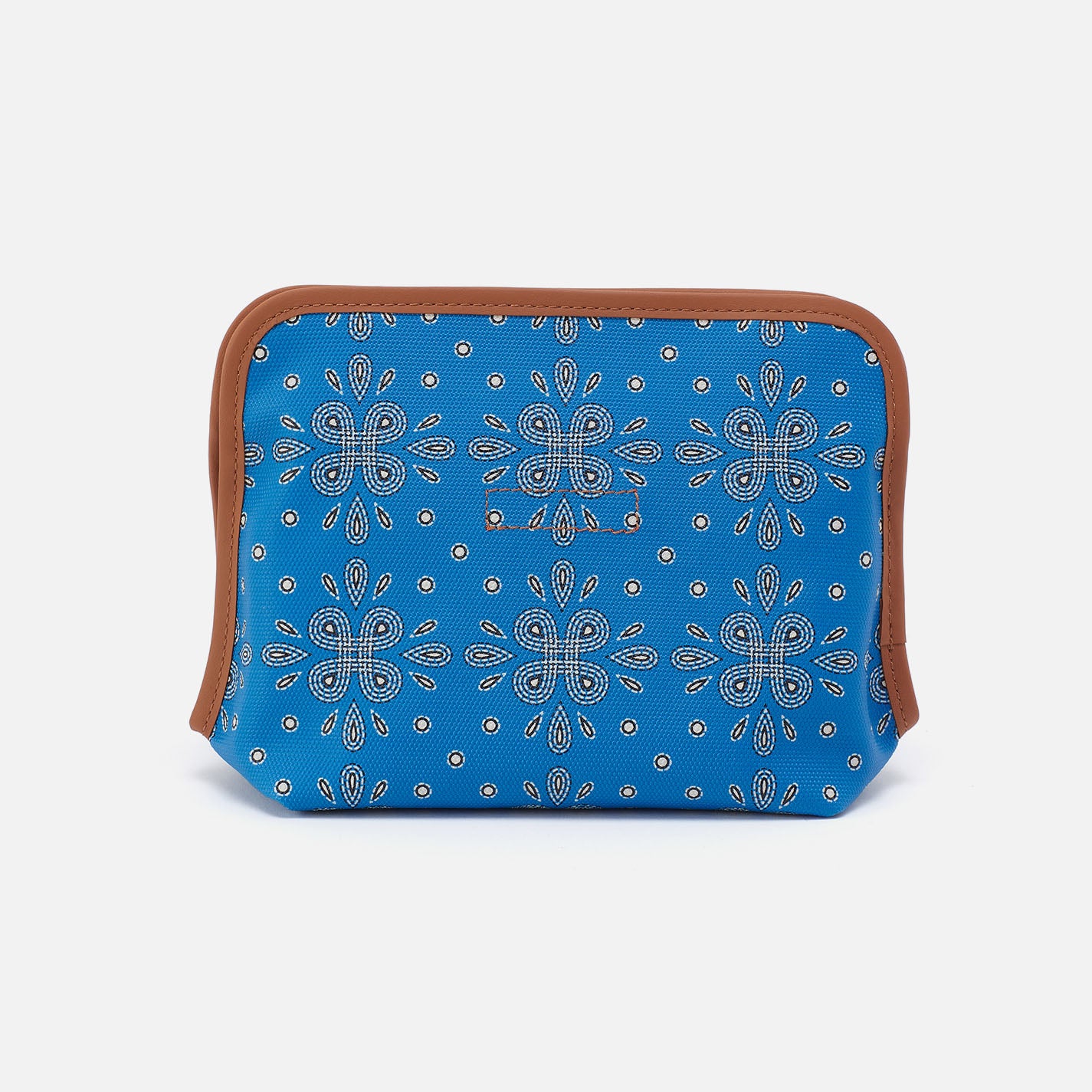 Premium Coated Canvas Cosmetic Bag - Blue Journey Bandana Print for Travel, Makeup & Toiletries Organizer