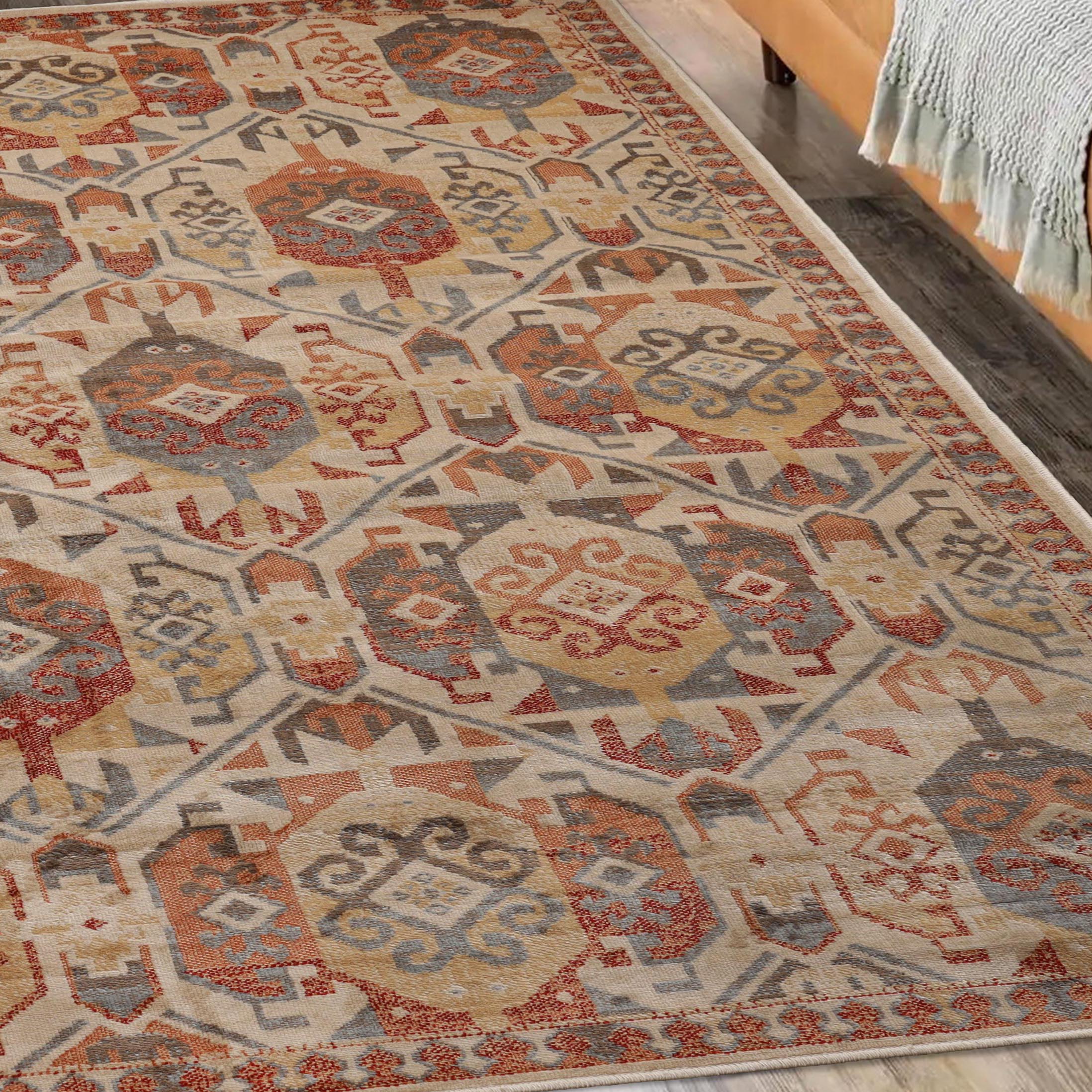 Zuleyka Aztec Southwestern Area Rug - Handwoven Indoor Bohemian Floor Mat for Living Room, Bedroom & Dorm Decor | Non-Slip Tribal Design