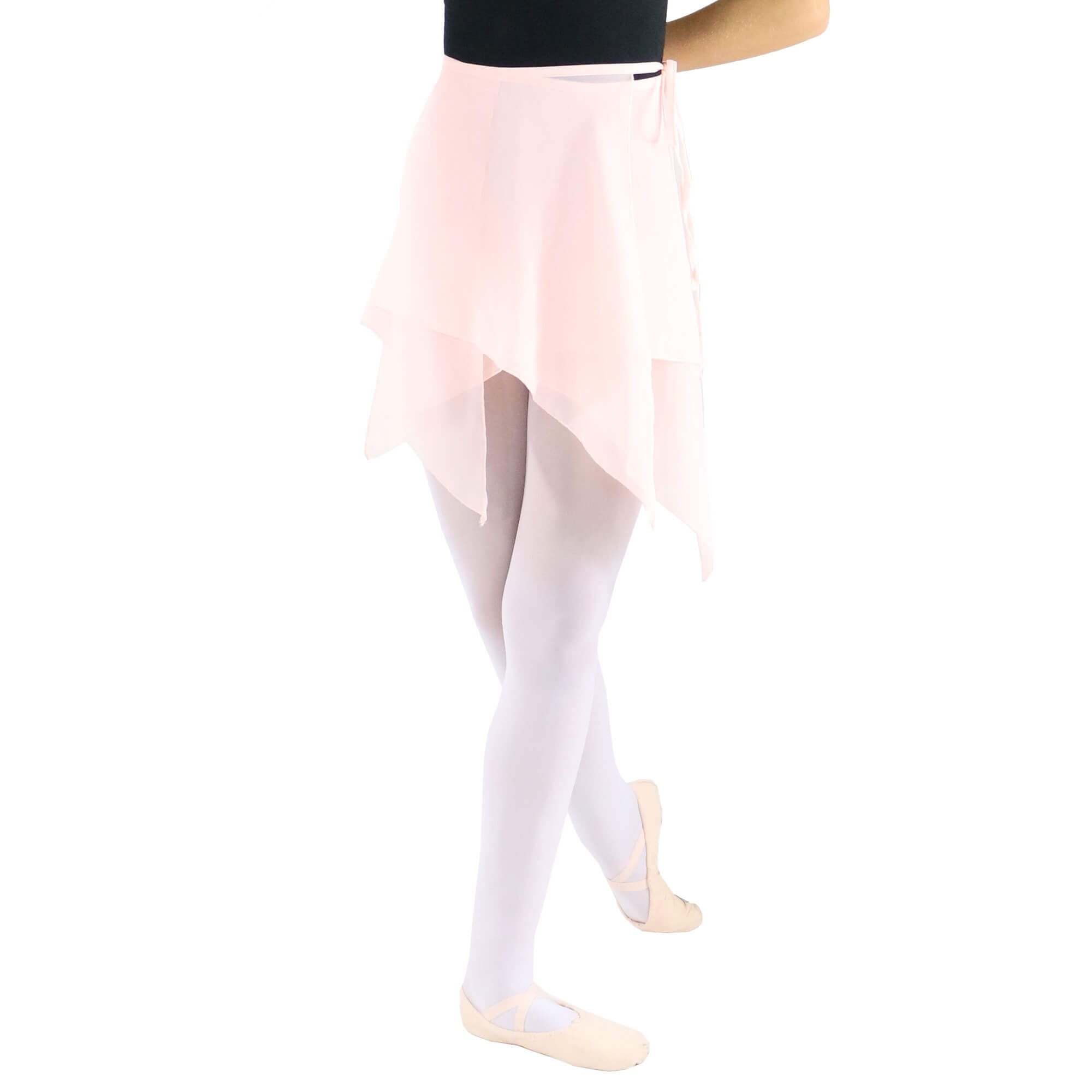 Danzcue Women's Asymmetric Ballet Dance Wrap Skirt - Stretchy Flowy Dancewear for Ballet, Contemporary & Practice - Perfect for Performances, Classes & Photo Shoots