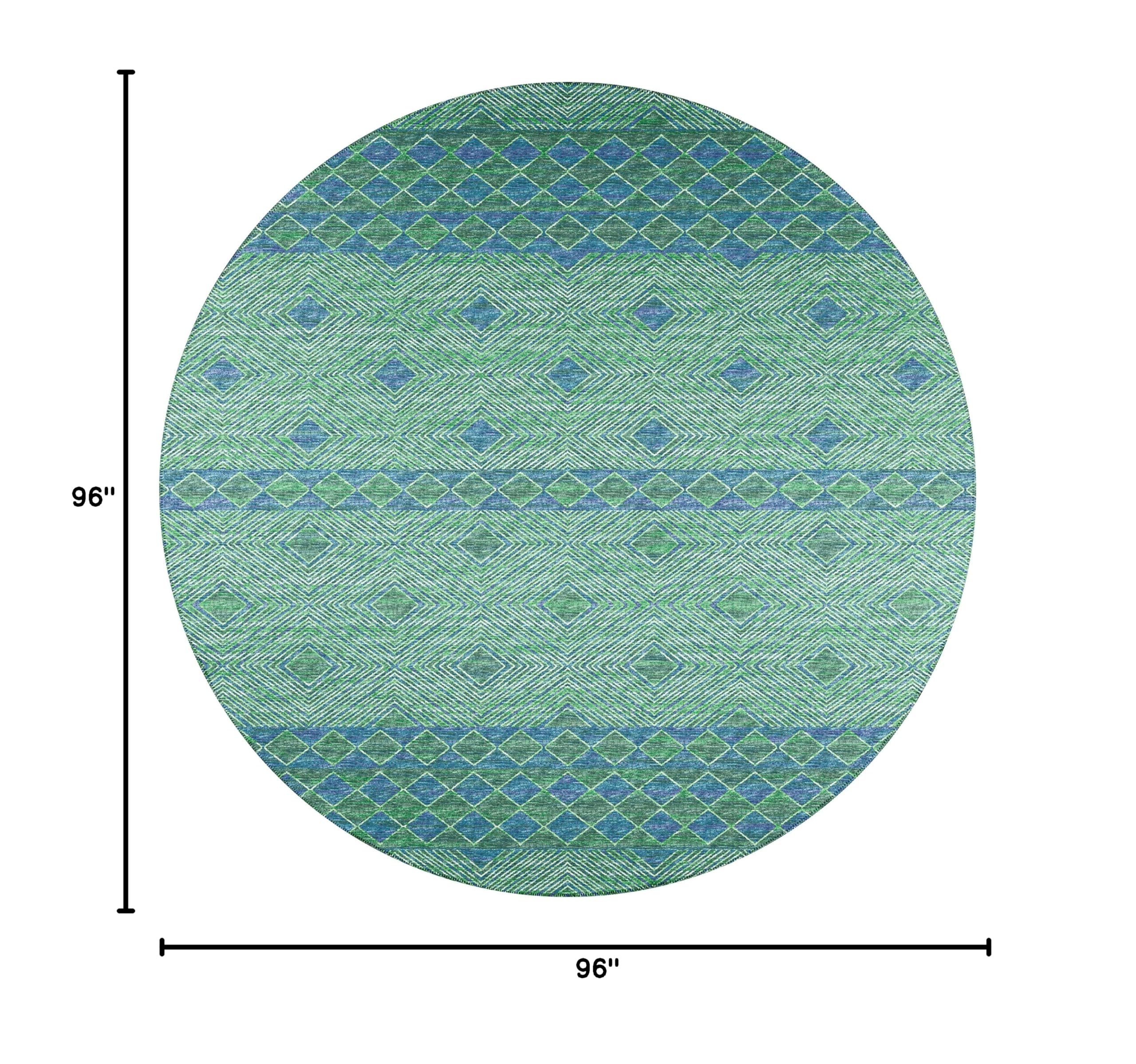 Addison Rugs Yuma AYU31 Green 8' x 8' Area Rug - Perfect for Living Room, Bedroom & Home Decor