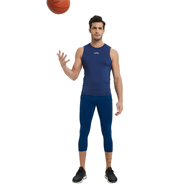 Men's Baselayer Compression Vest - Moisture Wicking, Breathable & Odor Resistant Workout Shirt (Black, SP517) - Ideal for Gym, Running & Outdoor Sports