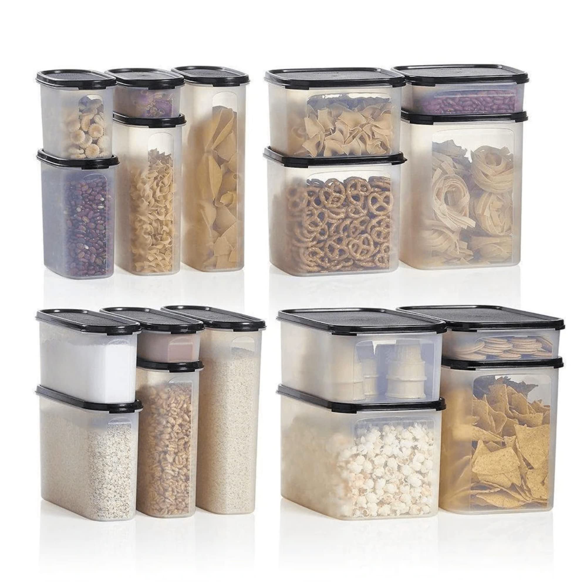 Tupperware Modular Mates 36-Piece Food Storage Set (18 Containers + 18 Lids) - Airtight BPA-Free Kitchen Organizers for Flour, Sugar, Pasta & Dry Goods - Perfect for Pantry, Baking & Meal Prep - Dishwasher Safe