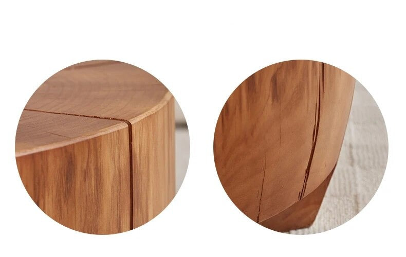 Rustic Tree Trunk Solid Wood Coffee Table - Natural Round Log Side Table for Living Room, Cabin & Outdoor Patio Furniture
