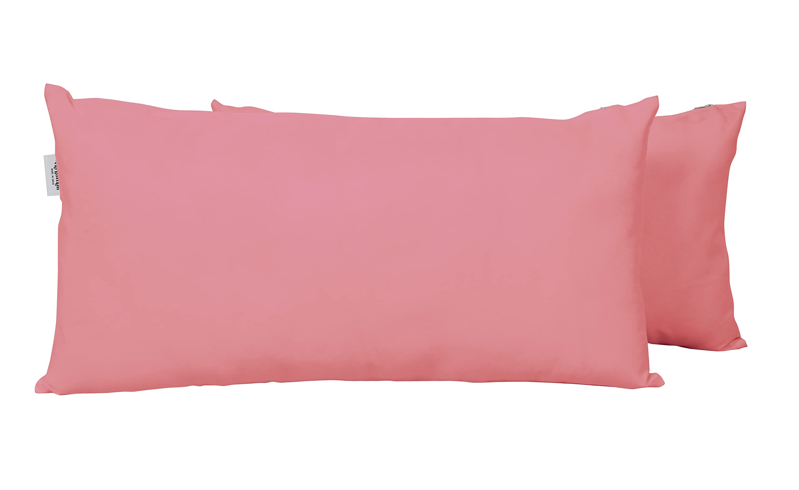Waterproof All-Weather Polyester Lumbar Pillow Set of 2 - Indoor/Outdoor Decorative Throw Pillows for Sofa, Patio Furniture & Garden - Rose Pink