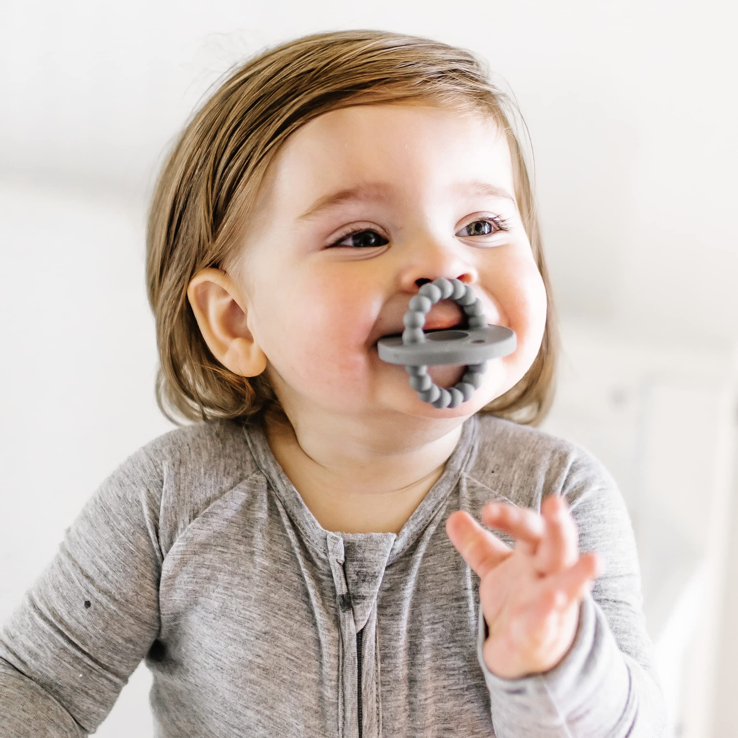 Ryan and Rose Cutie Bit Teether - Charcoal Baby Teething Toy for Soothing Sore Gums | Safe & BPA-Free for Infants & Toddlers | Perfect for Home, Travel & On-the-Go Relief