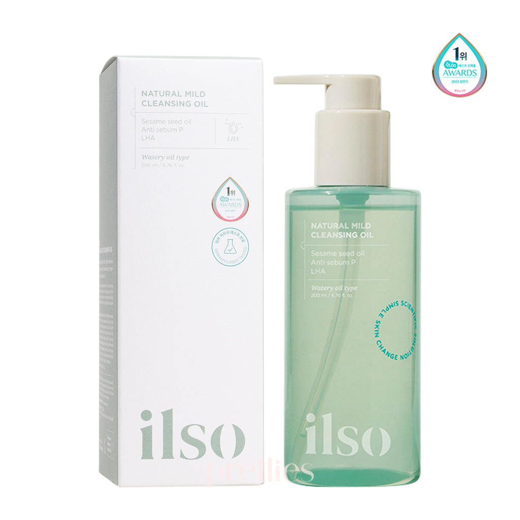 ilso Natural Mild Cleansing Oil 200ml - Gentle Face Wash for Sensitive Skin | Hydrating Makeup Remover & Daily Cleanser for All Skin Types | Perfect for Morning & Night Skincare Routine