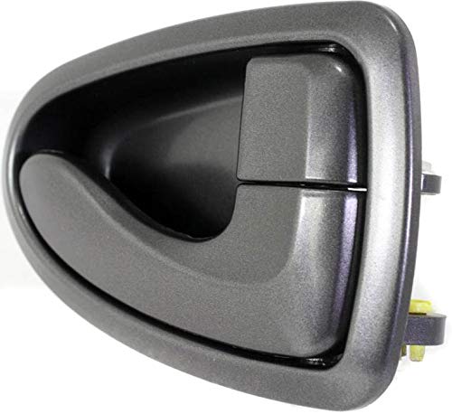 Evan-Fischer Interior Door Handles - Set of 2 Front/Rear Left & Right Side Plastic Gray with Lock Button | Compatible with Multiple Car Models | Perfect for DIY Car Interior Repair and Replacement