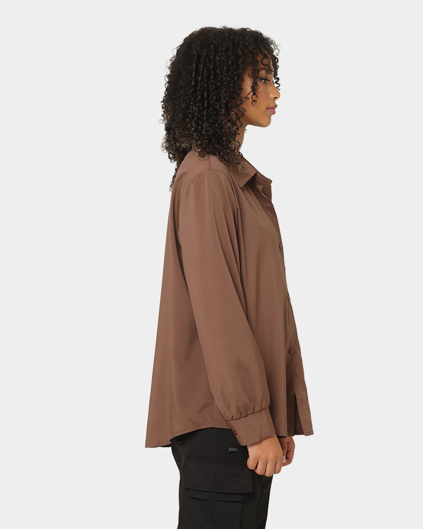 Adidas Women's Modica Button-Up Shirt - Casual Brown Long Sleeve Blouse for Work & Everyday Wear | Perfect for Office, Outings & Layering