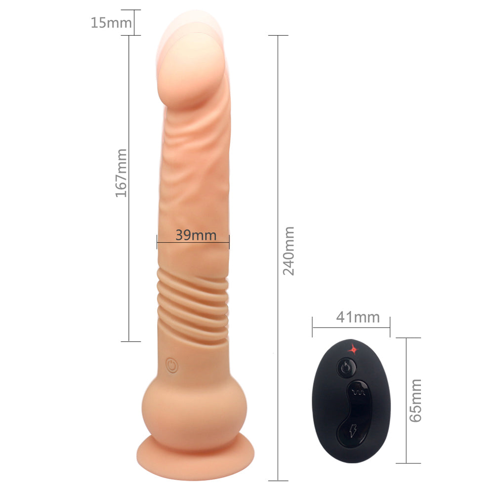 Escapade Commander 7 Inch Thrusting Rotating Silicone Dildo - Powerful Dual Motion Adult Toy for Couples & Solo Play