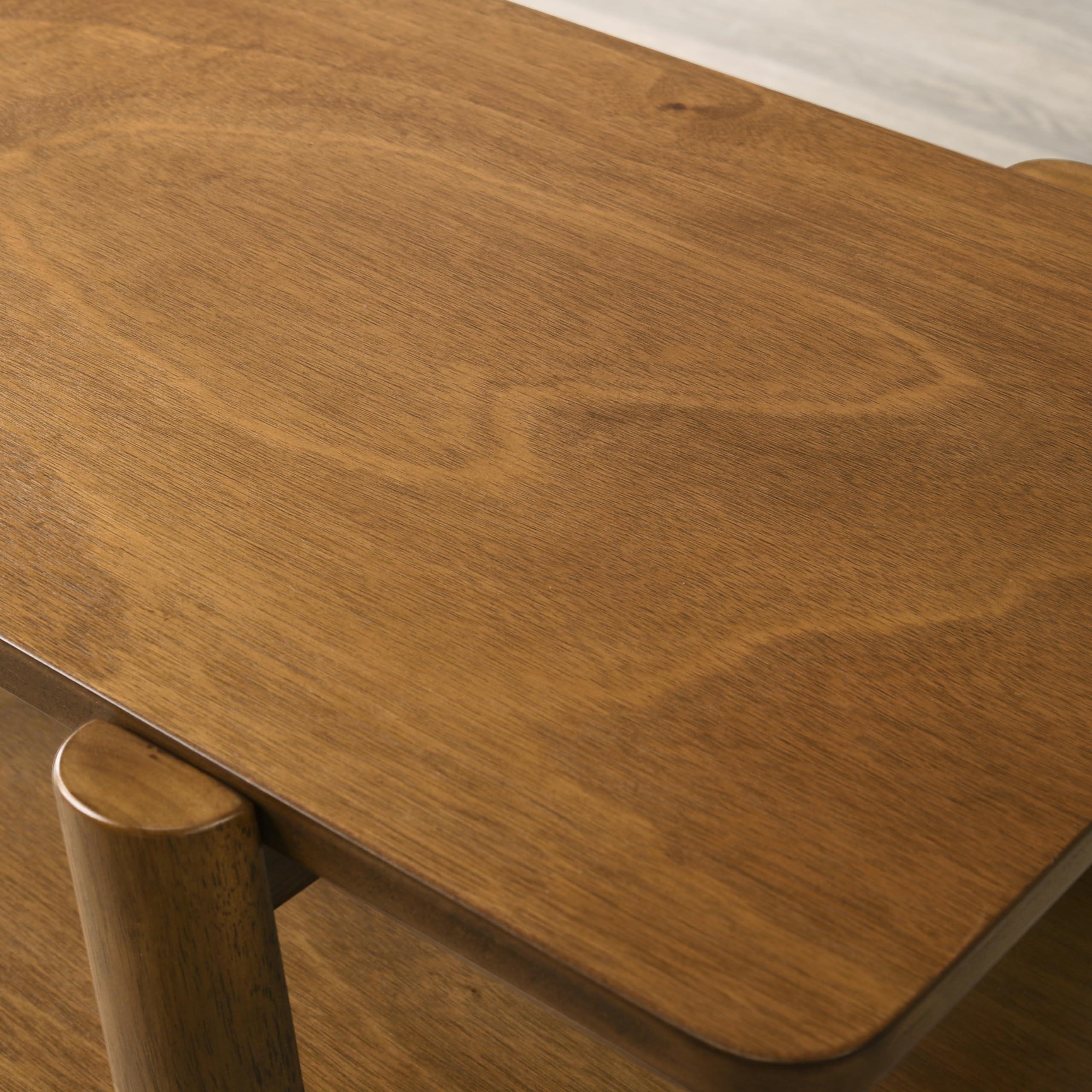Roundhill 3-Piece Walnut Coffee Table Set for Living Room Decor