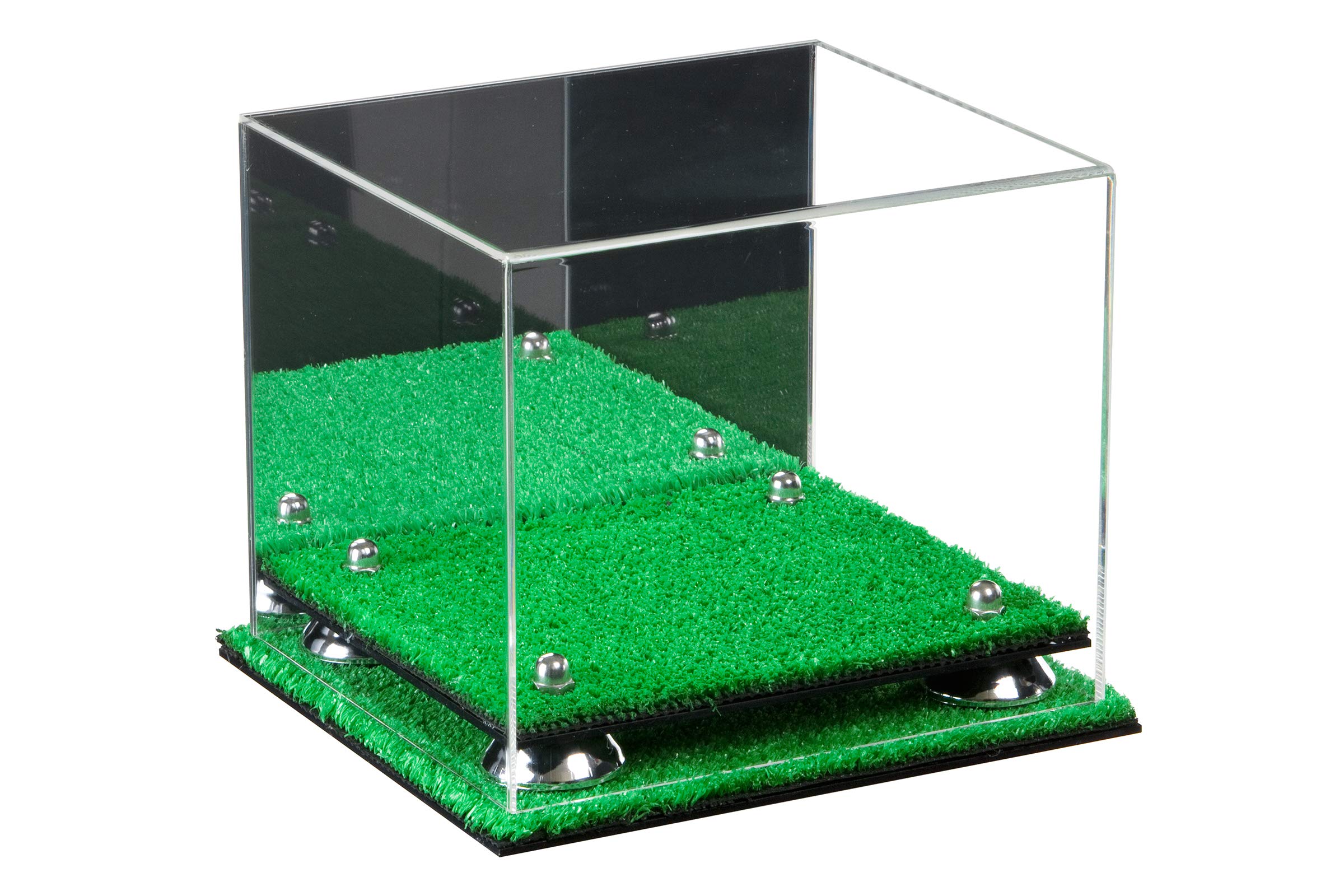 Premium Acrylic Display Case with Turf Base - Clear Showcase for Collectibles, Jewelry & Miniatures | Perfect for Retail Stores, Home Decor & Office Displays