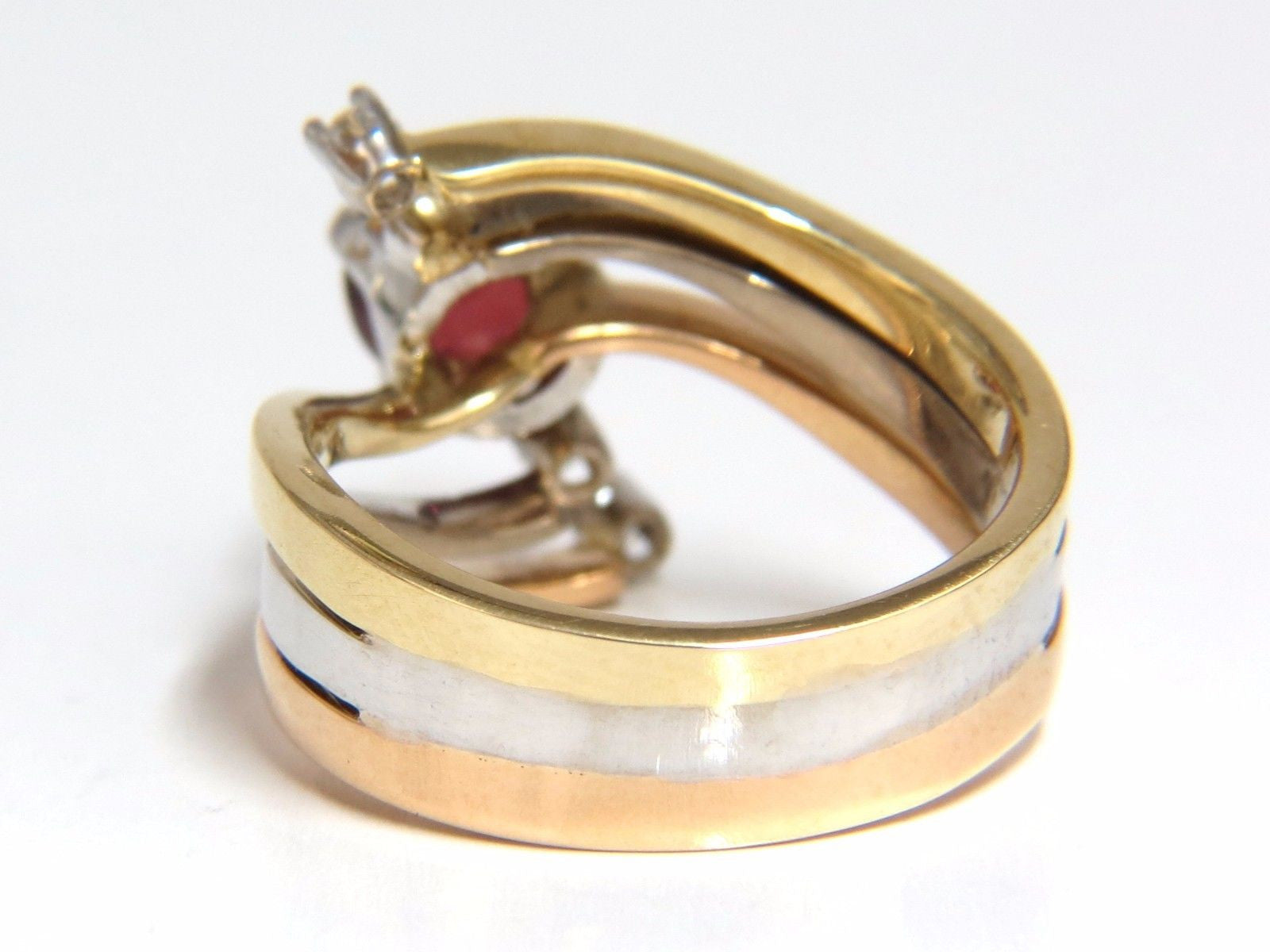 2.00ct Natural Blood Red Orange Spinel Diamond Bypass Ring in 14kt White Gold - Elegant Engagement, Wedding, or Anniversary Gift for Women