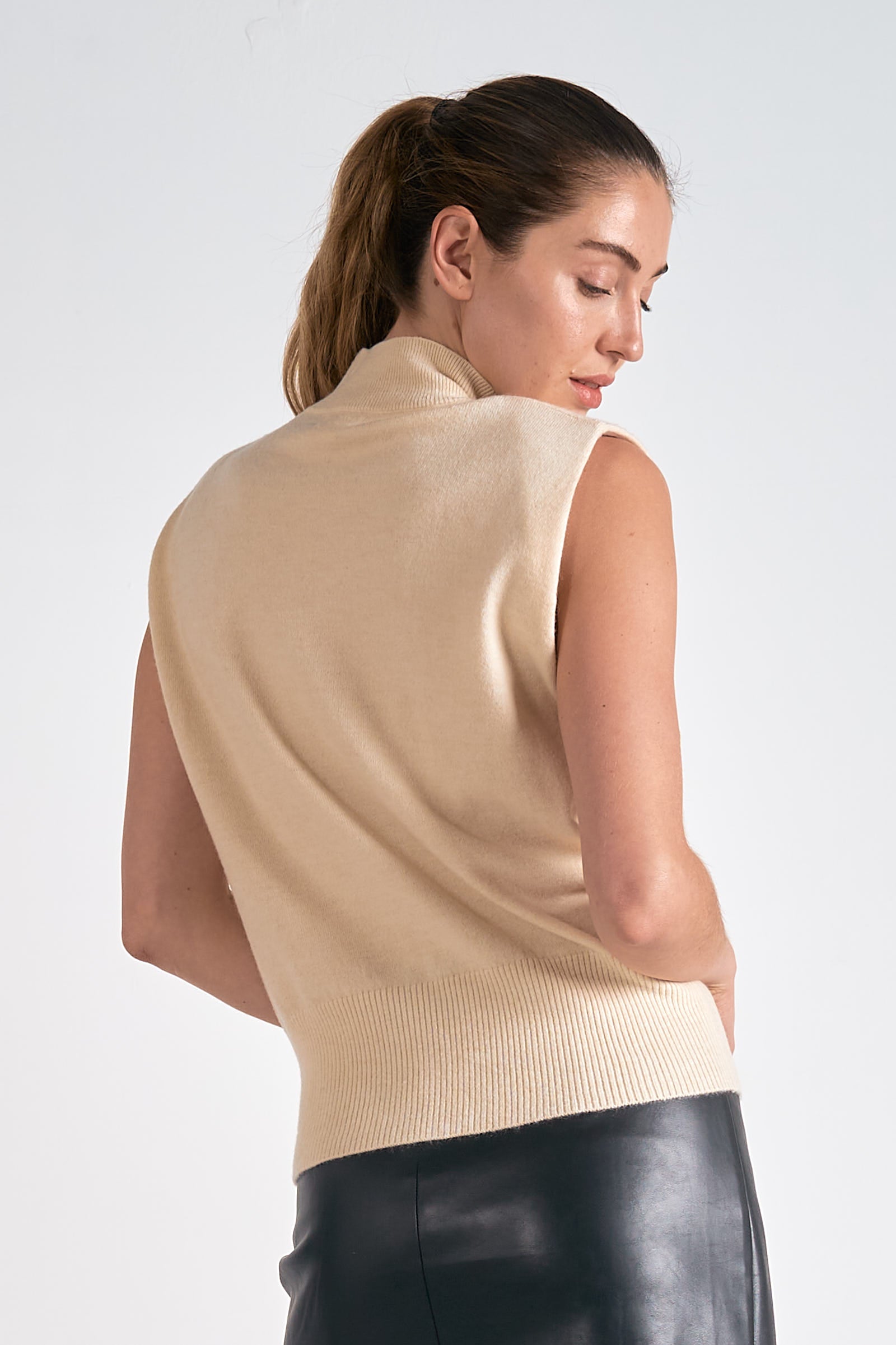 Cream Mock Neck Sweater for Women | Soft Winter Knit Pullover | Cozy Casual & Office Wear