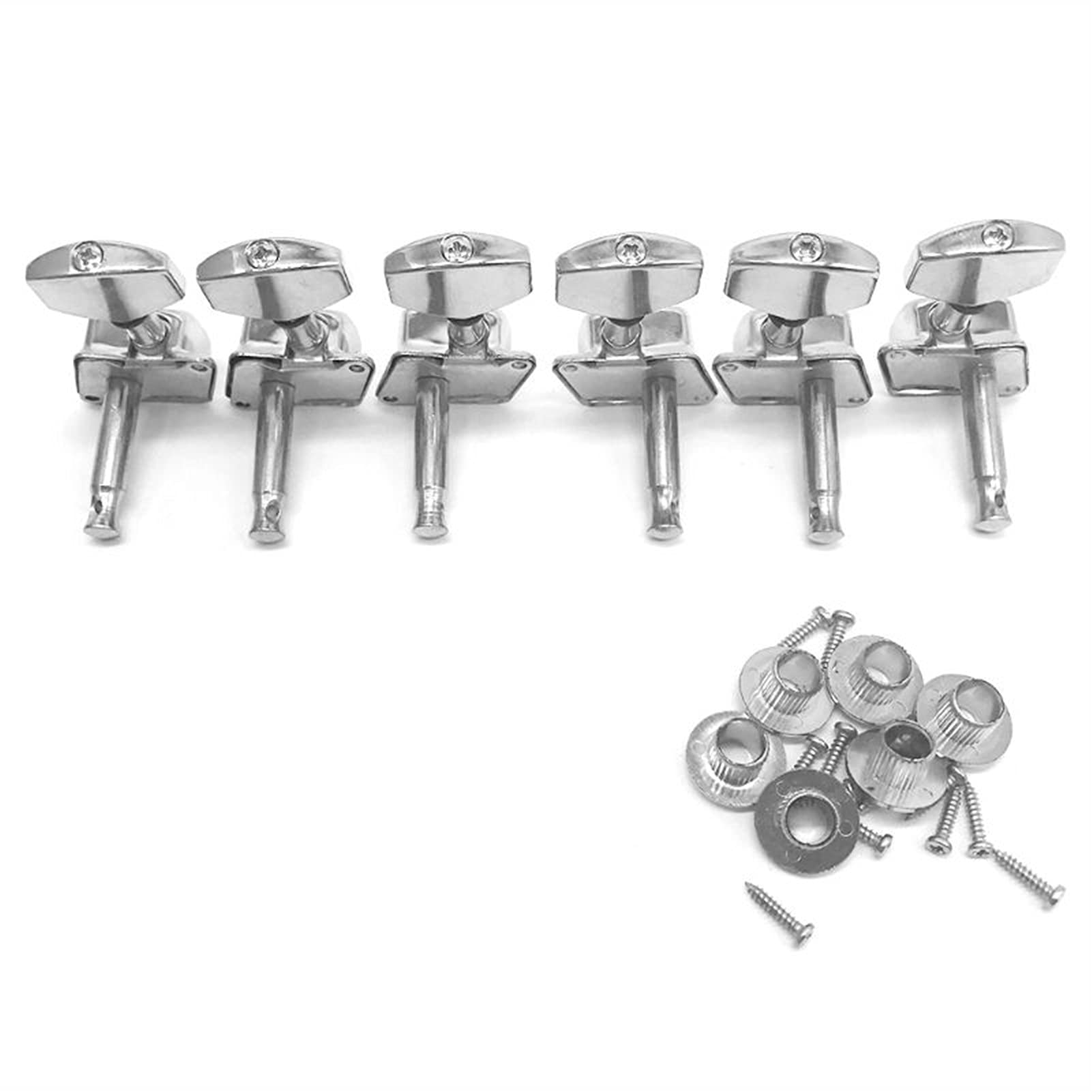 6-Piece Acoustic Guitar Machine Head Tuners - Left & Right Handed Guitar Tuning Pegs for Folk & Classical Guitars - Premium Replacement Tuners for Smooth String Tuning | Perfect for Guitar Maintenance & DIY Repairs