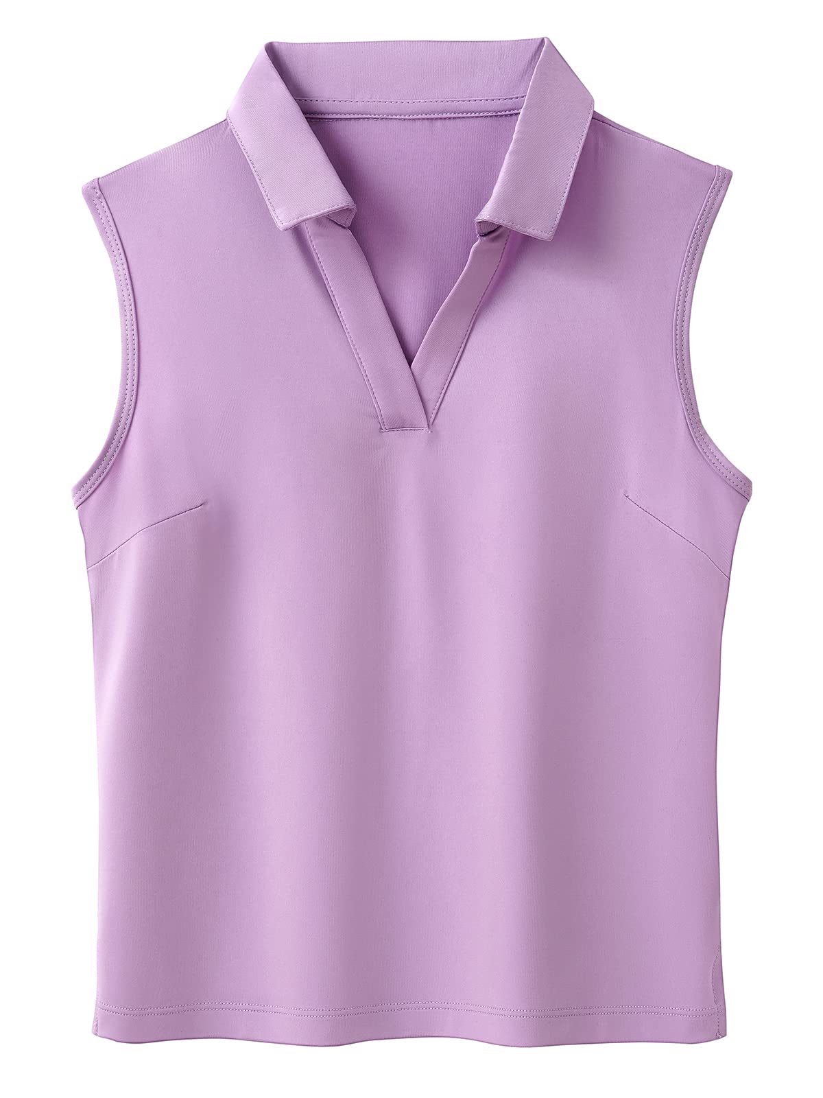 MERIABNY Girls Golf Polo Shirts - Sleeveless V-Neck Athletic Tops for Ages 5-12 | Perfect for Junior Golf, Tennis & Summer Sports