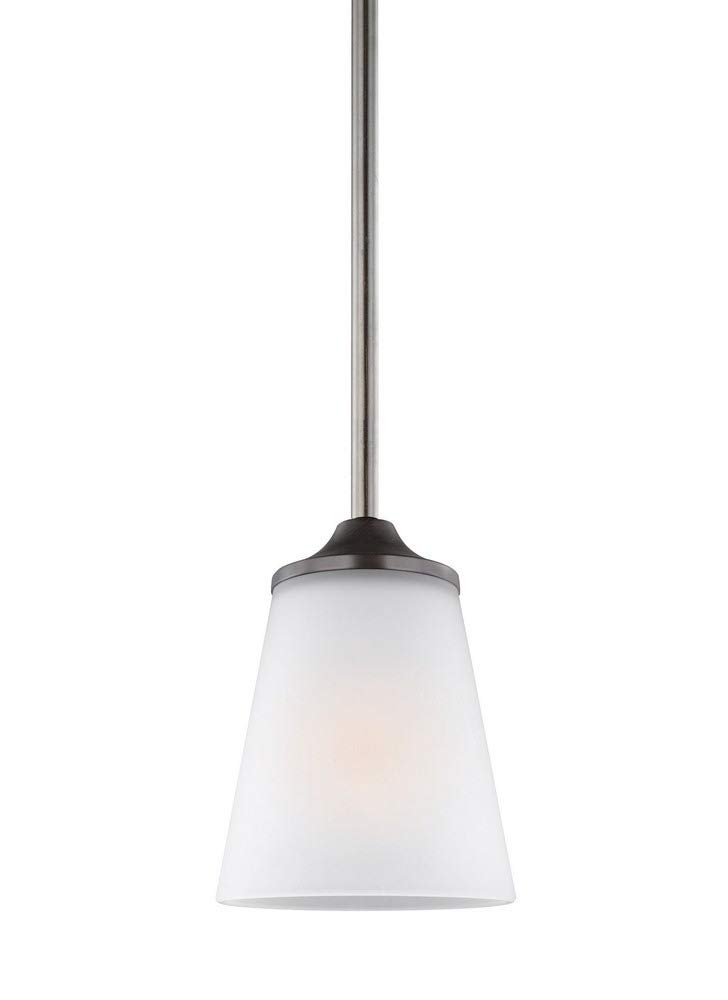 Seagull 6124501-710 Mini Pendant Light Fixture - 5 Inch Bronze/Dark Finish - Perfect for Kitchen Island, Dining Room, or Entryway Lighting