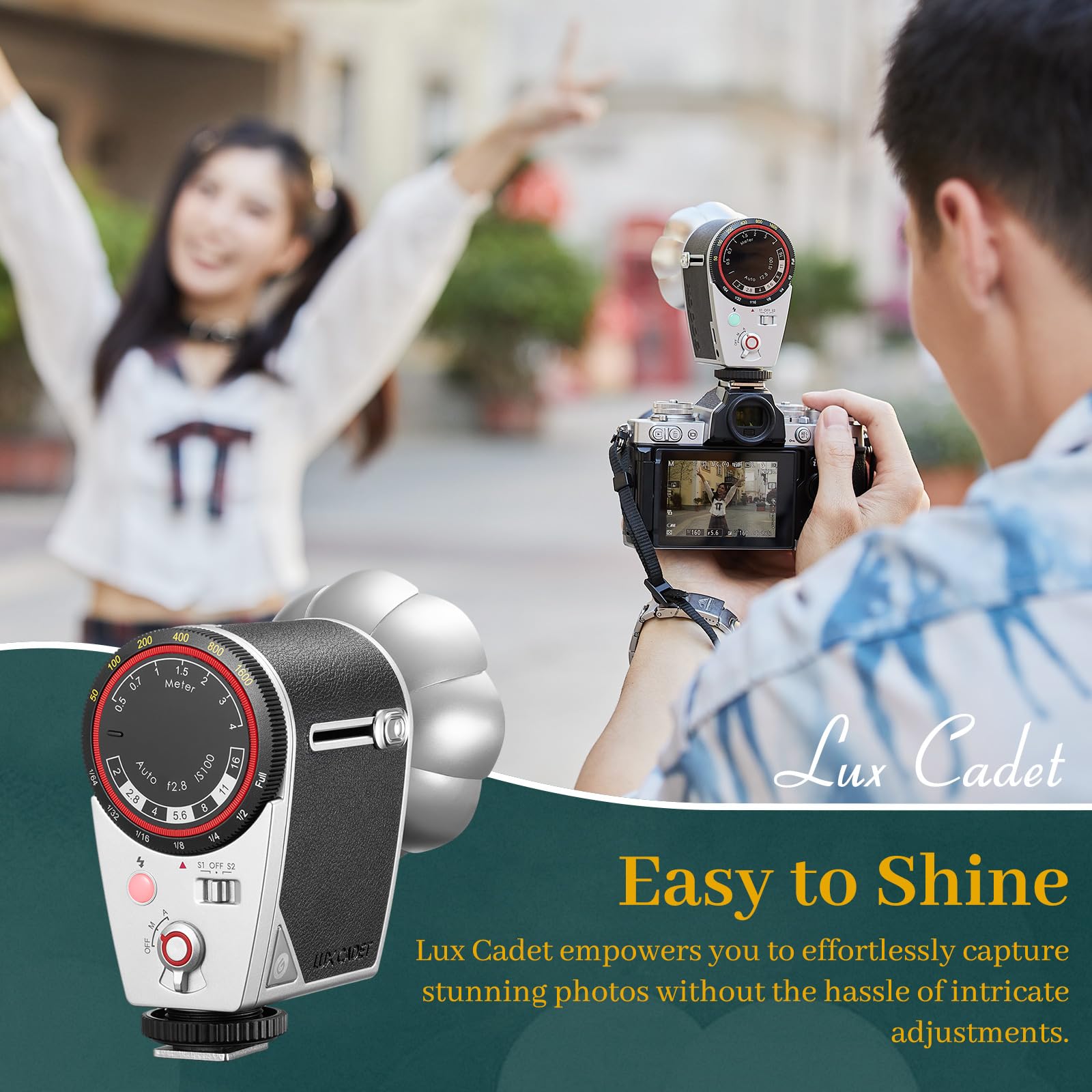 Godox Lux Cadet Retro Camera Flash - 6200K GN10, 1/1-1/64 Power in 7 Steps, 3.7V/1700mAh Lithium Battery, 28mm Focal Length - Compatible with Canon, Sony, Nikon, Fuji, Olympus DSLR & Mirrorless Cameras - Perfect for Portrait, Wedding & Event Photography
