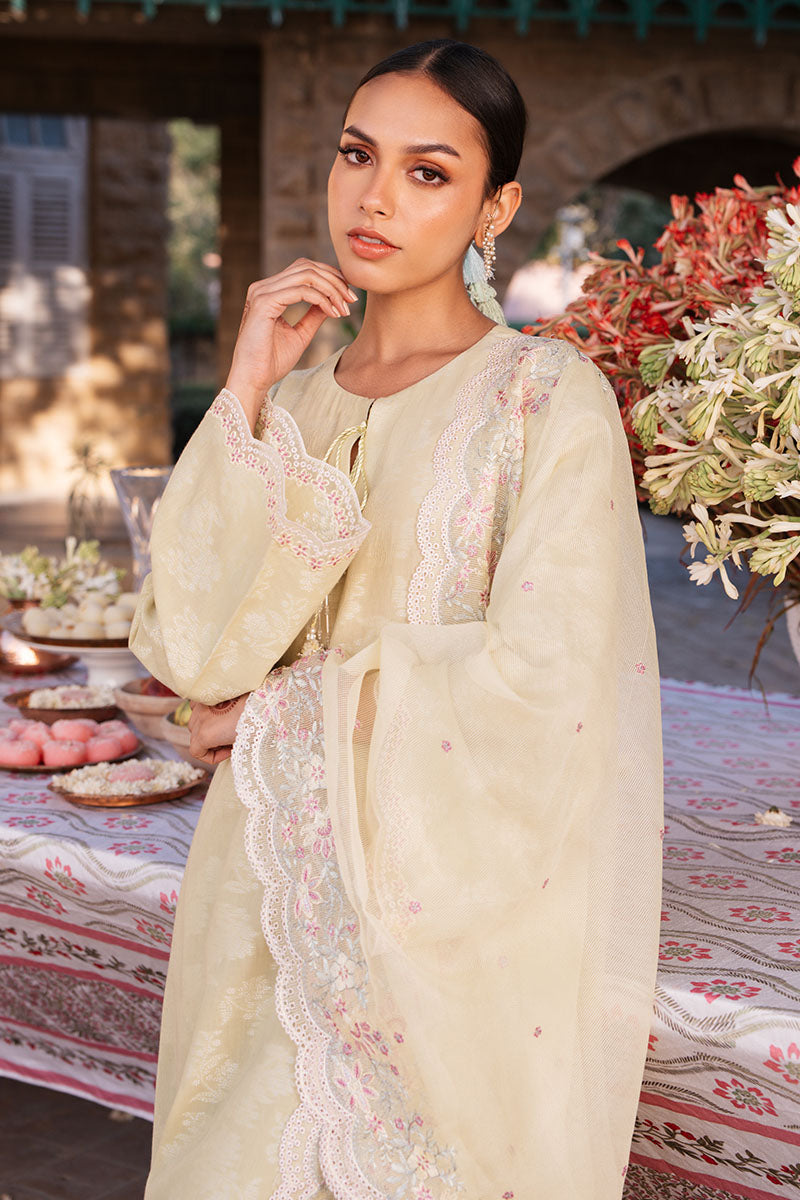 Premium 3-Piece Jasmine Green Jacquard Dyed Suit Set for Women - Elegant Formal Wear for Weddings, Parties & Special Occasions