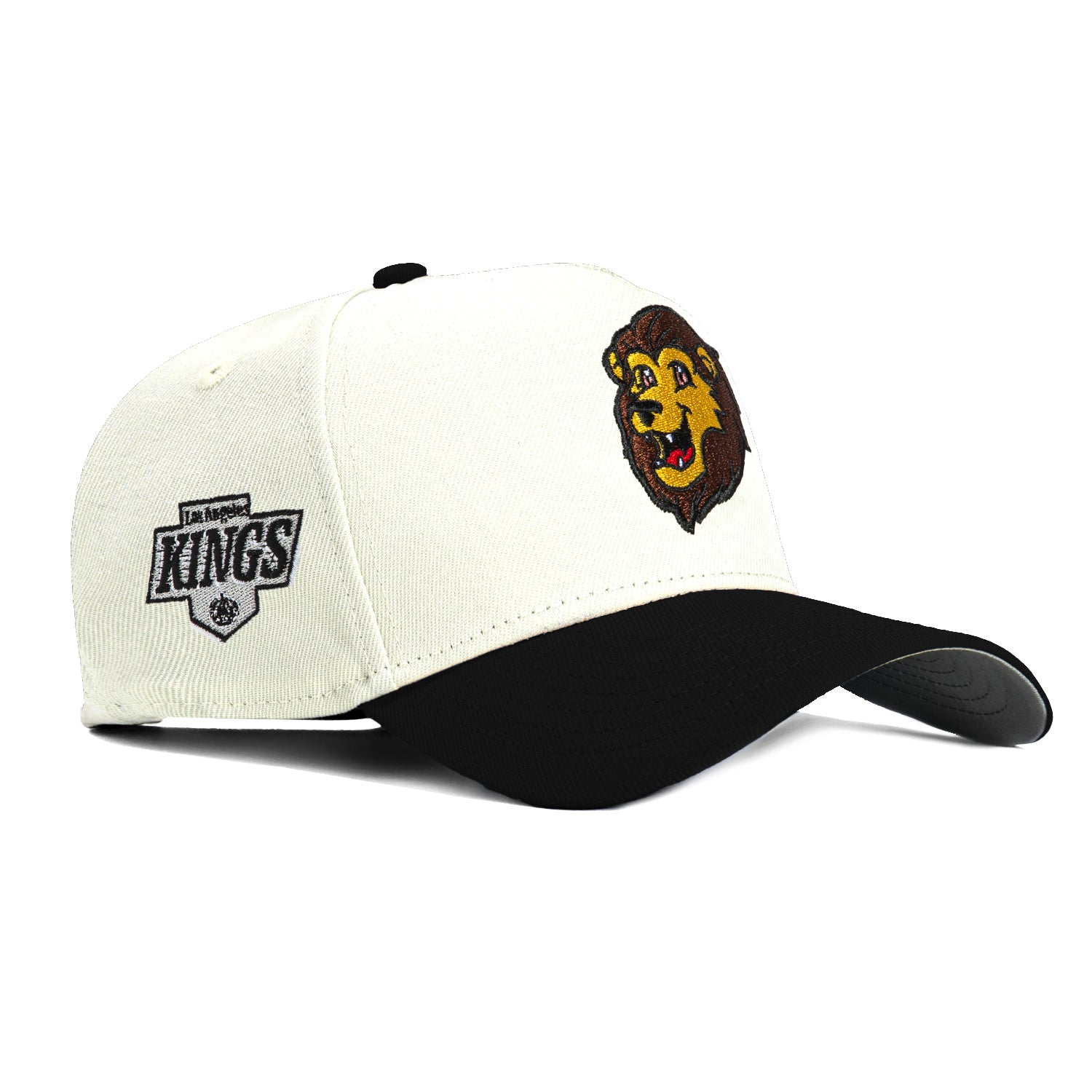 New Era 9Forty A-Frame Mascot Los Angeles Kings Logo Patch Snapback Hat - White & Black | Adjustable Baseball Cap for Men & Women | Perfect for Sports Fans, Casual Wear & Gift Giving