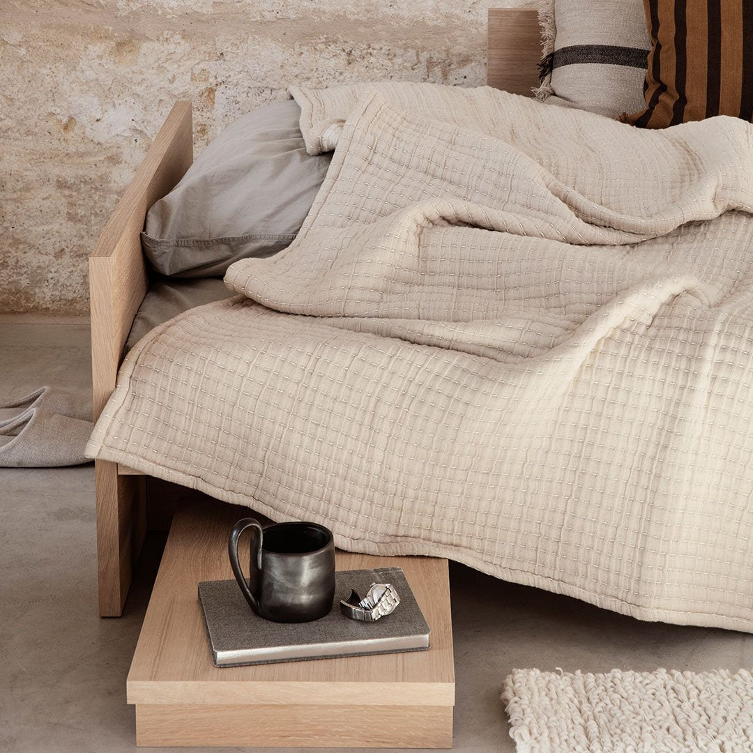 Ferm Living Daze Bedspread - Premium Cotton Bed Cover for Modern Bedrooms | Soft & Stylish Quilt for Master Bed, Guest Room & Cozy Home Decor