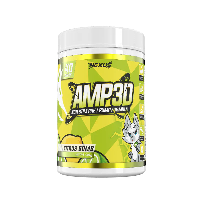 Best Non-Stimulant Pre-Workout Supplement - Amp3D Energy & Focus Booster for Gym, Running & Fitness Training