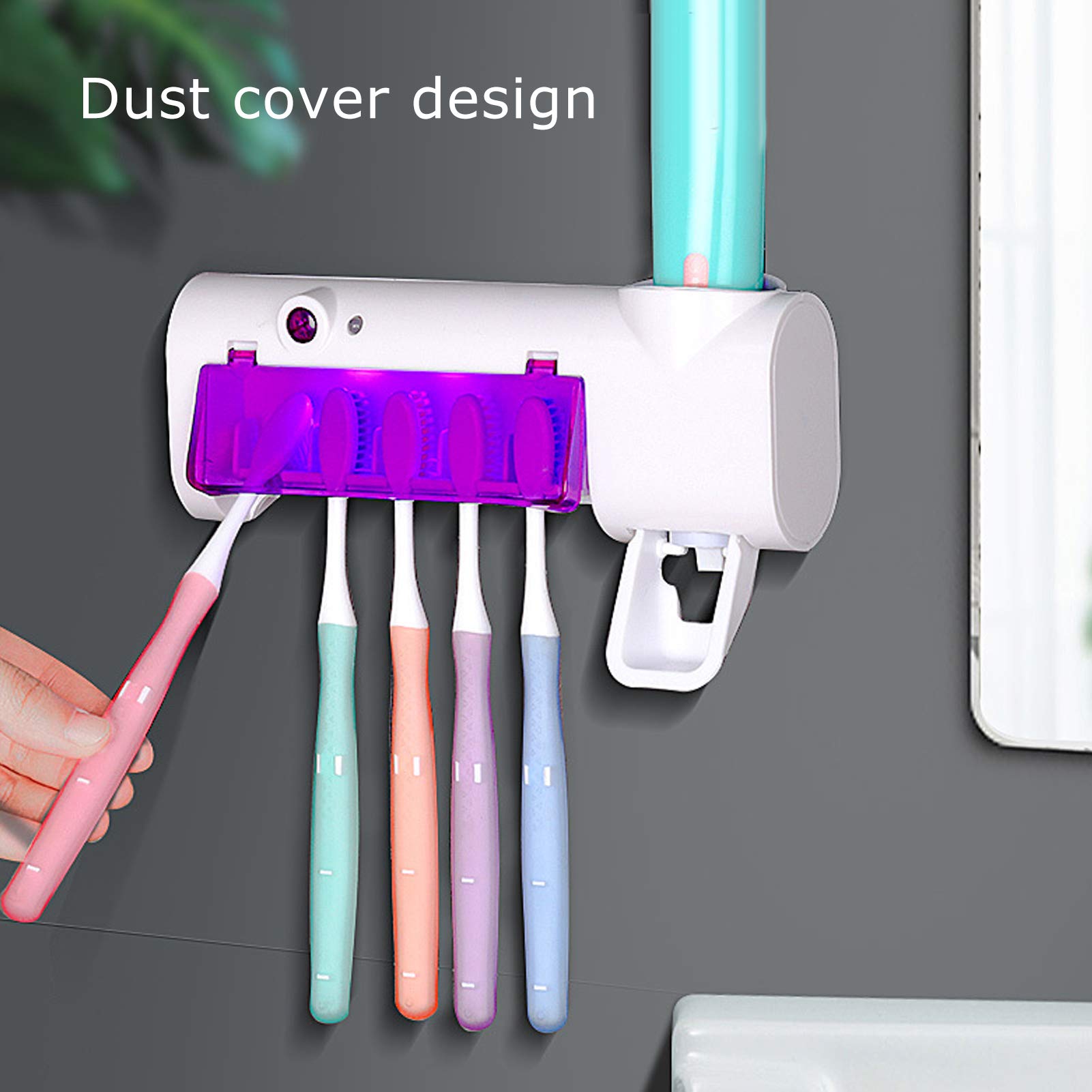 UVC Toothbrush Holder - USB Powered Smart Sanitizer for Toothbrushes | Hygienic Home Cleaning Solution for Bathroom & Travel Use