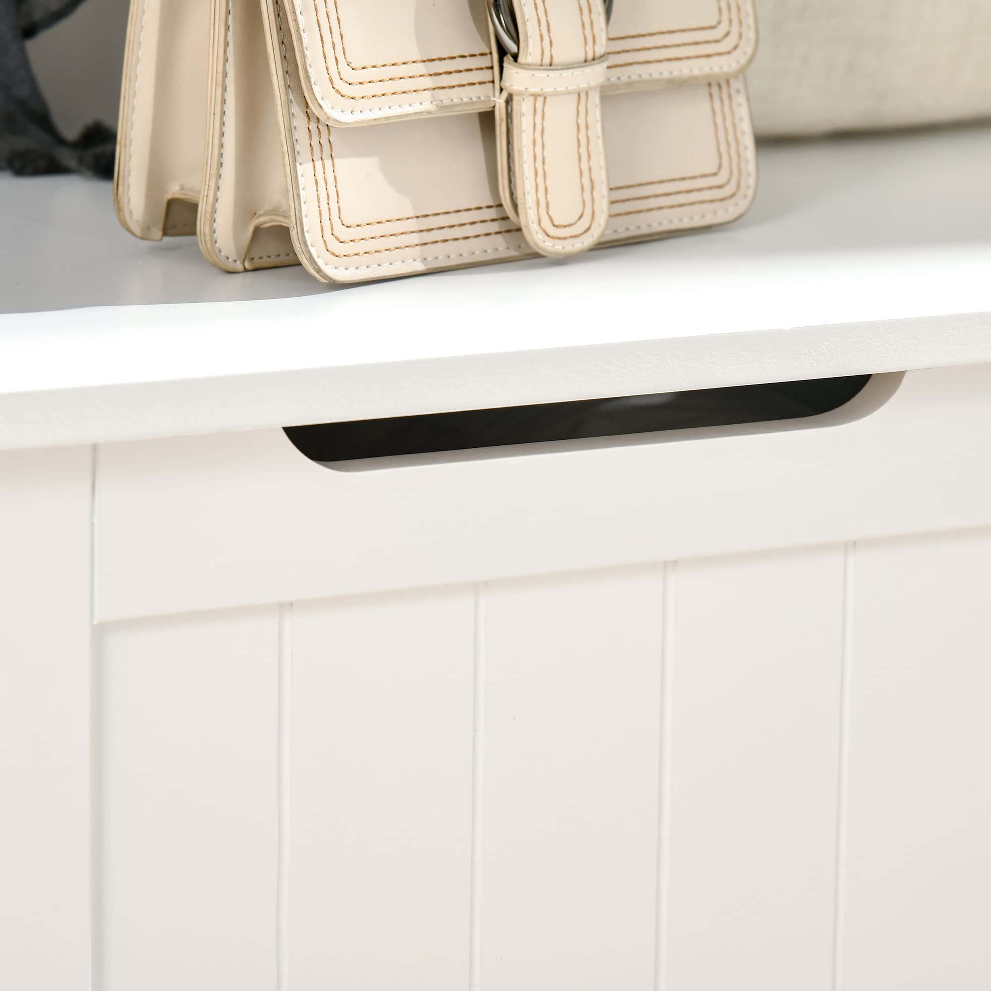 HOMCOM 3-in-1 Entryway Hall Tree with Shoe Storage Bench, Coat Rack & 4 Hooks - White | Space-Saving Organizer for Small Entryways, Mudrooms & Apartments