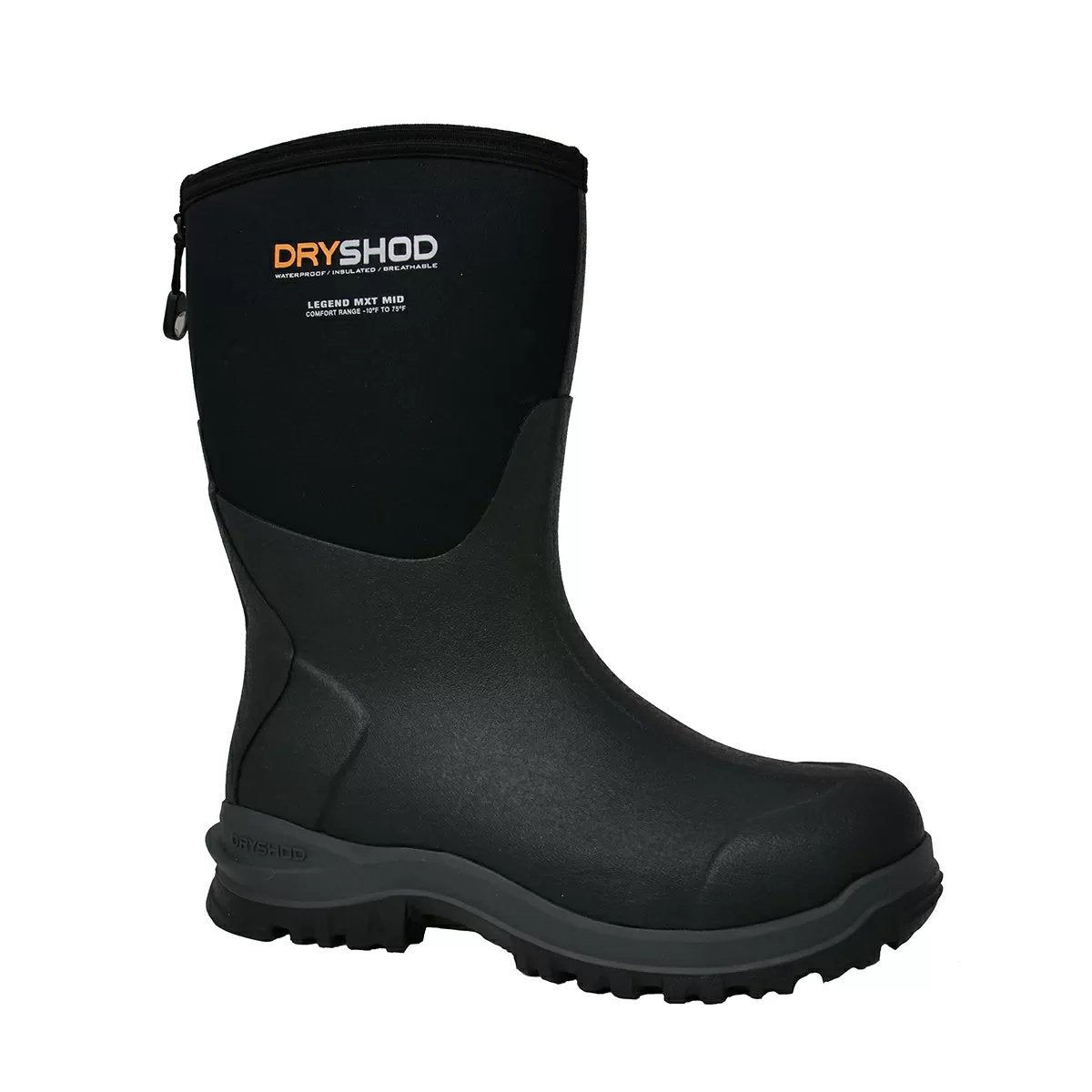 DRYSHOD® Legend MXT Mid Men's Waterproof Work Boots - Black - Ideal for Construction, Hiking & Outdoor Activities
